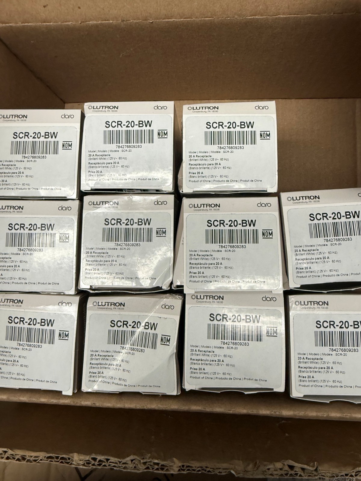 ***LOT OF 11*** Lutron SCR-20-BW – 20AMP/125V Receptacles Brilliant White
