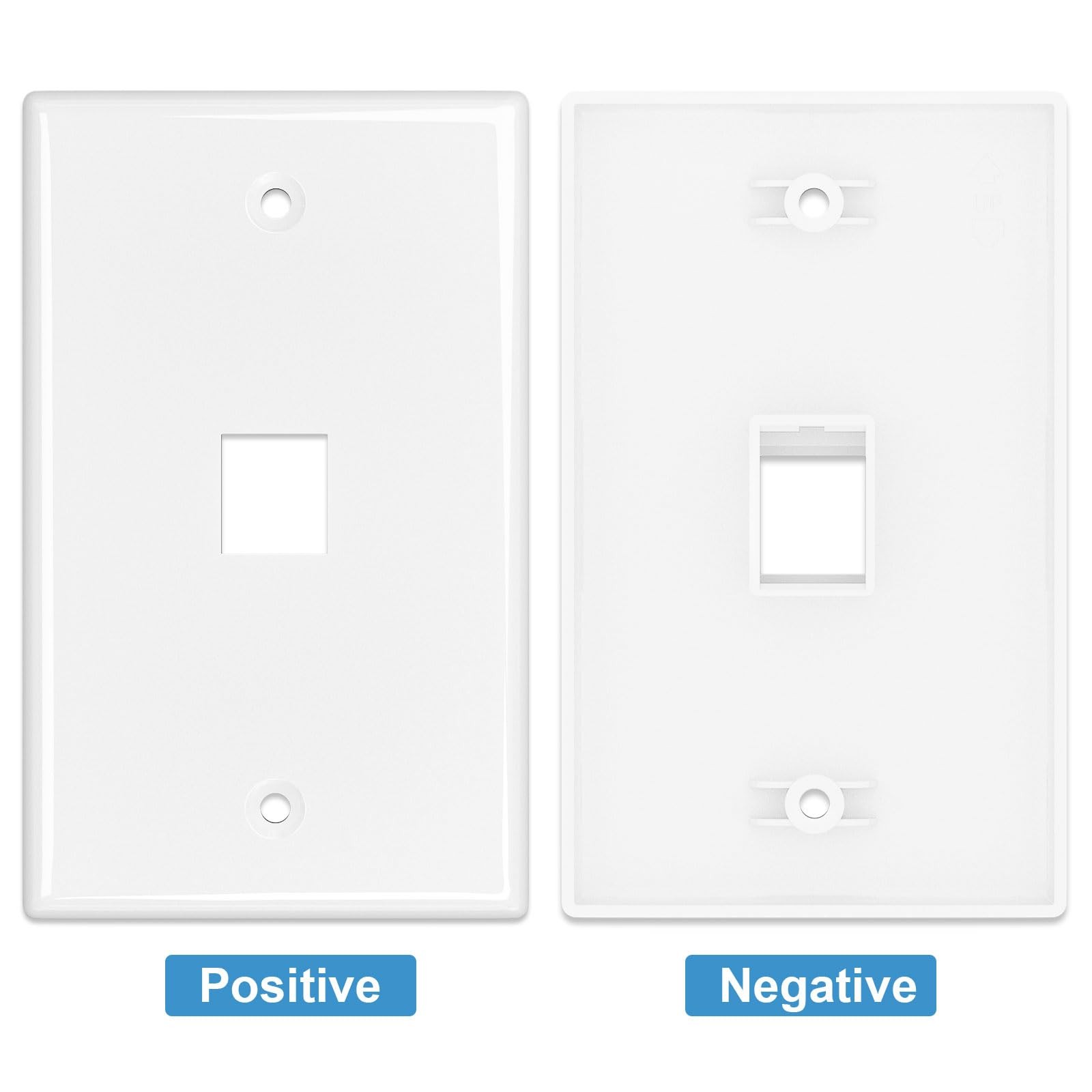 2 Pack 10Gbps Ethernet Wall Plate Cat6A 1 Port Shielded Coupler Bracket