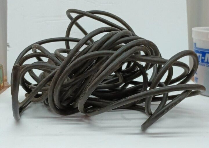 Vtg 5 Wire Leviton 53 ft extension cord metal outlet box cracked duplex no plug