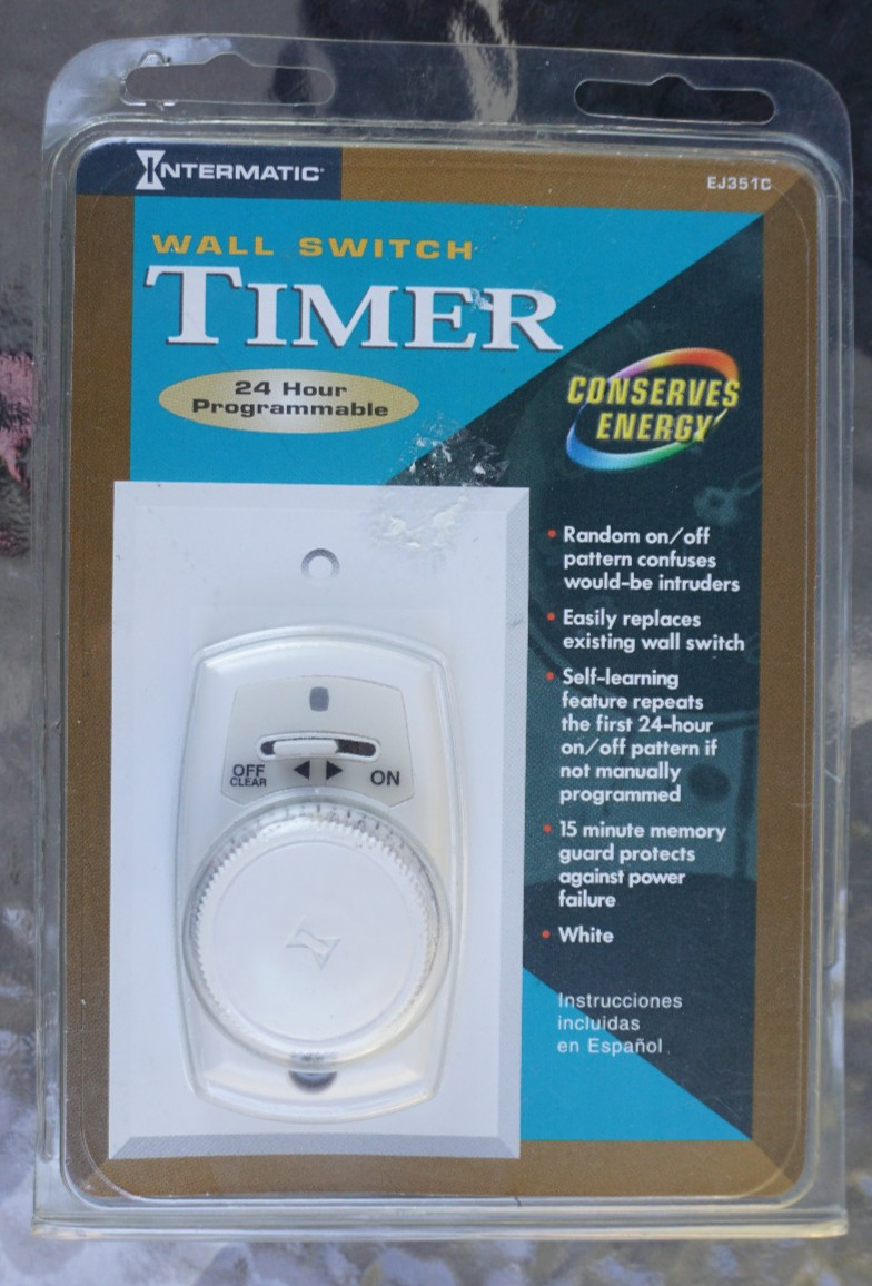 Intermatic Wall Switch Timer (EJ351C) 24 Hour Programmable White Sealed New