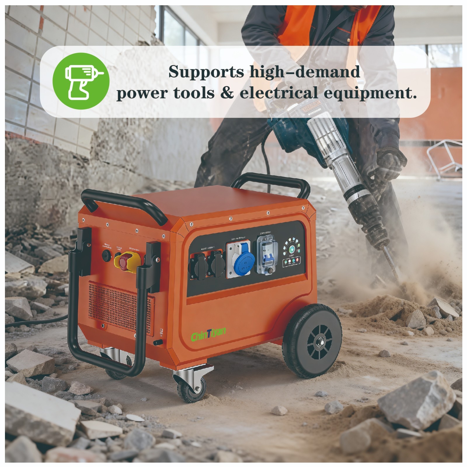 5000W 5120Wh IP54 Industrial Portable Generator Replace Diesel Generator