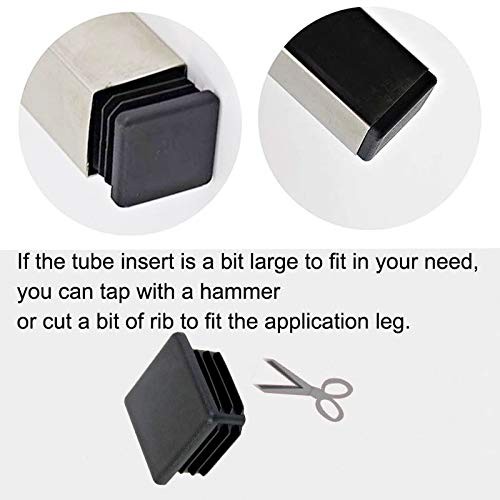 4 Pack 2 x 3 Inch Rectangle Plastic Plug Insert, 50mm×75mm 2 x 3 inch, Black