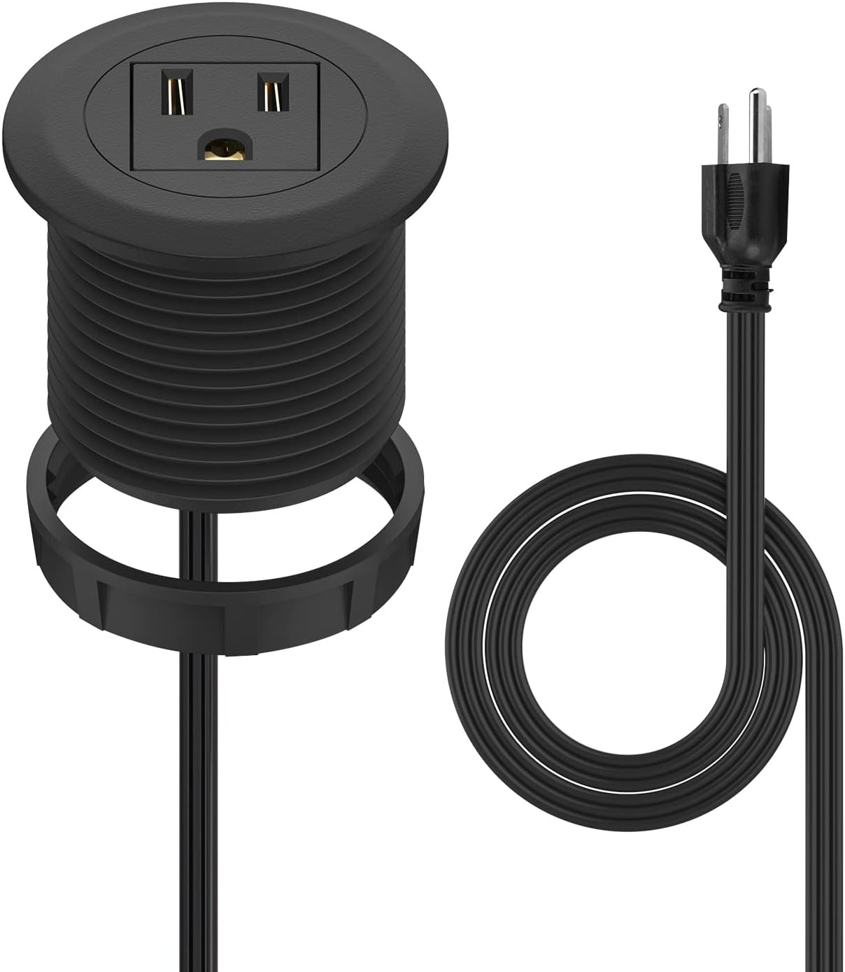 2 Inch Desk Power Grommet Flush-Mount Outlet Build-In 1 US Standard Outlet, Mini