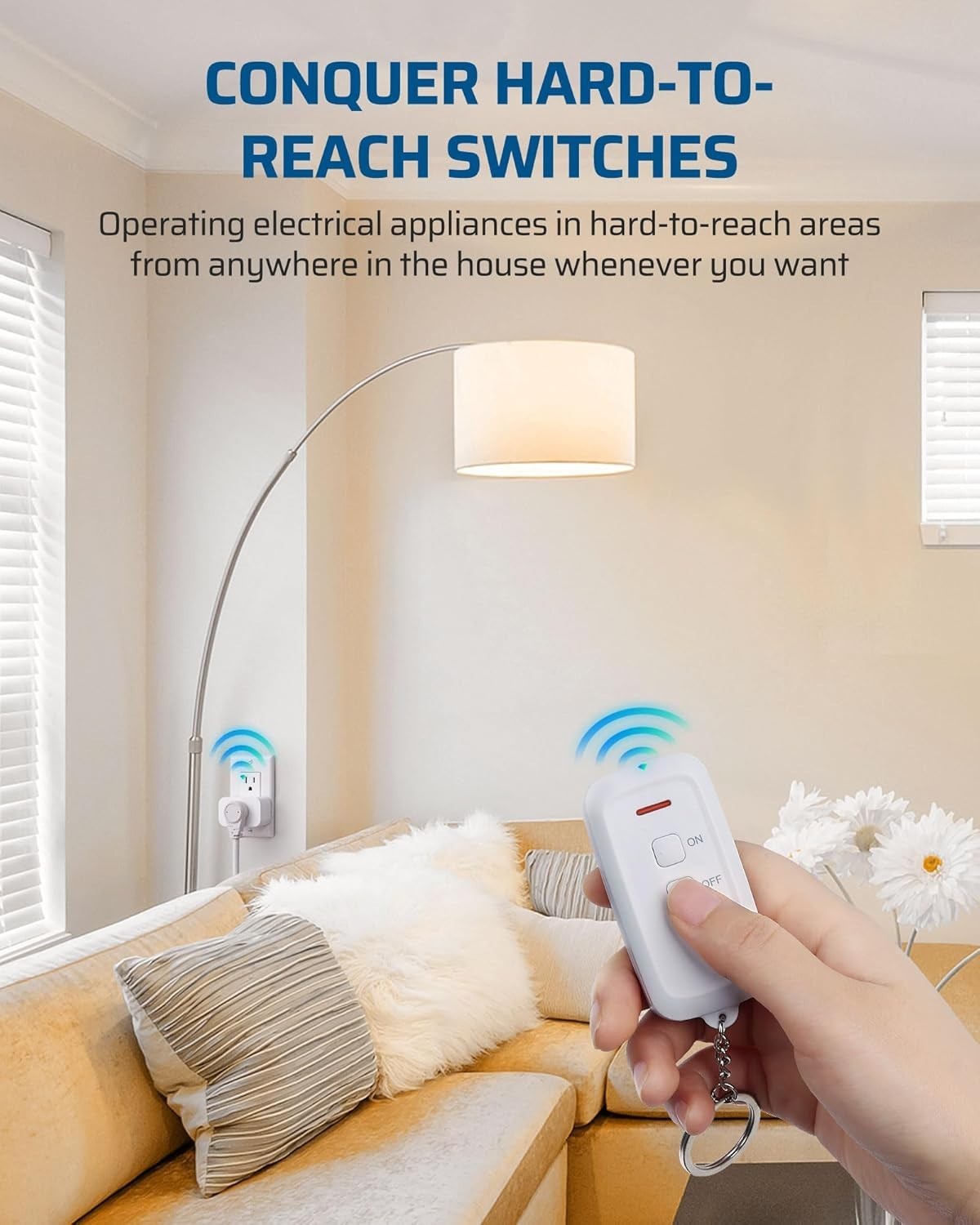 Indoor Remote Control Outlet, Wireless Remote Light Switch, No Interference R…