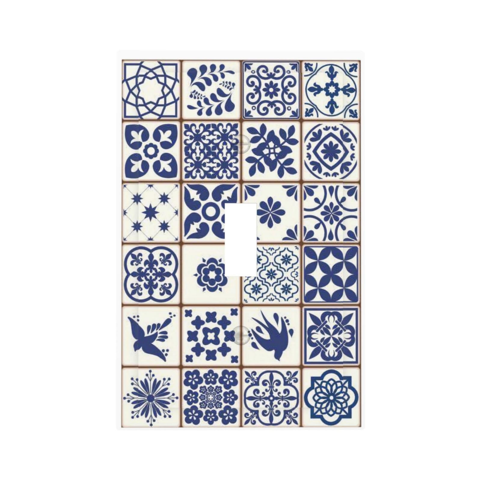 Switch Plate Cover Moroccan Blue Bohemian Kitchen Bathroom Wall Decor 1Gang