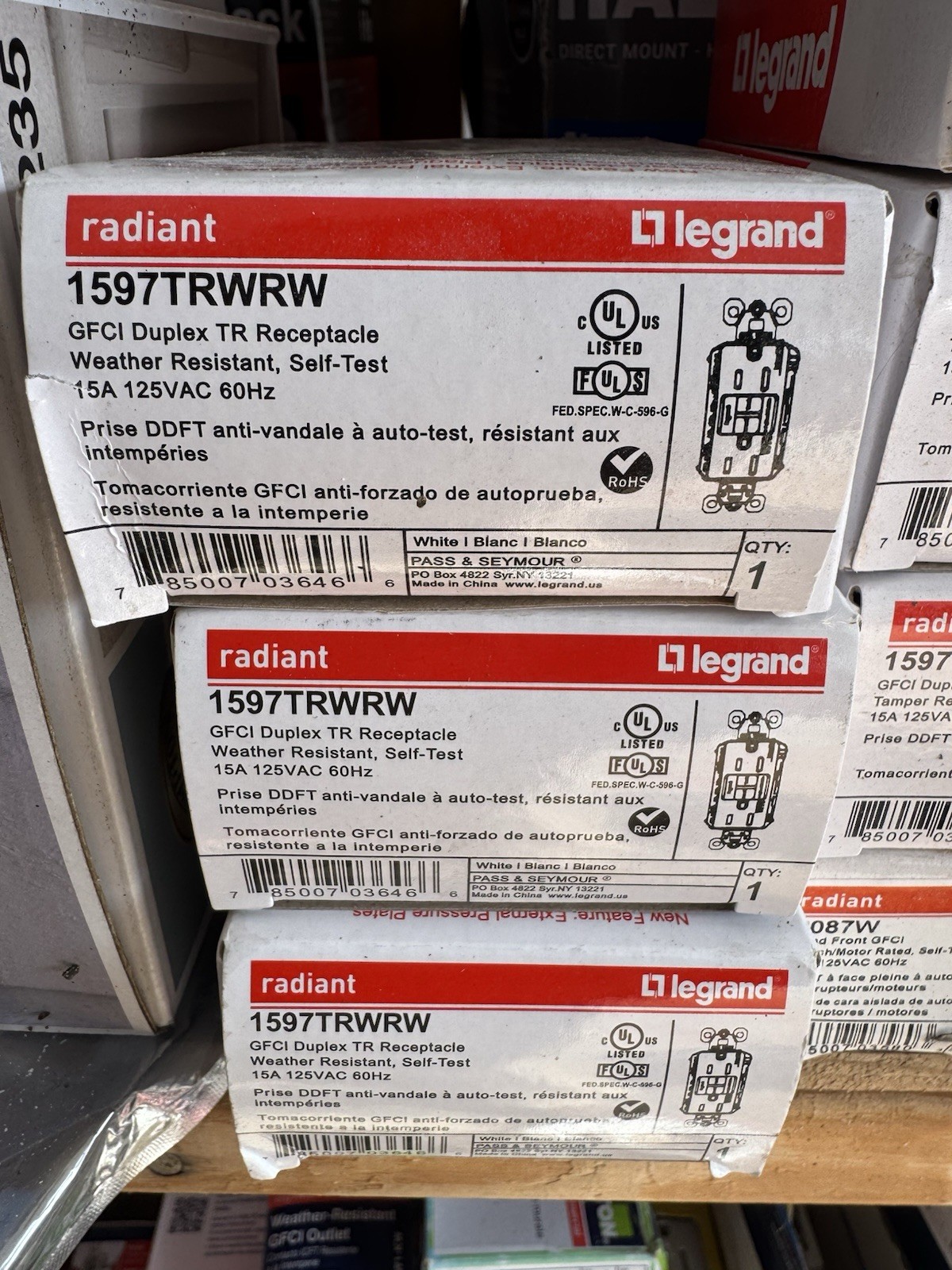 Legrand Radiant 15A 125V GFCI Tamper Resistant Self-Test Duplex White