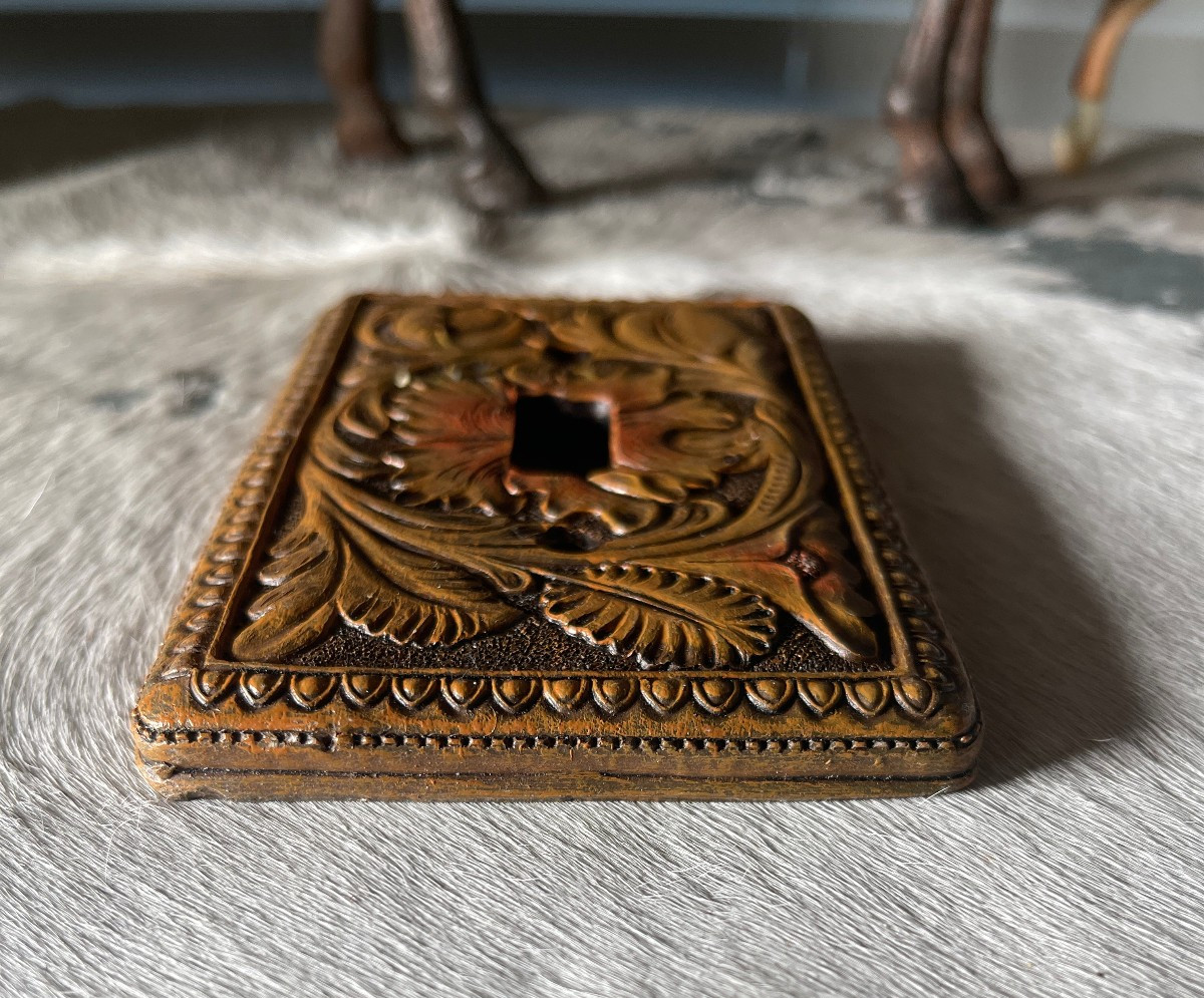 Western Light Switch Plate Cover 5.25 x 3.5 in Leaves Resin Brown Single