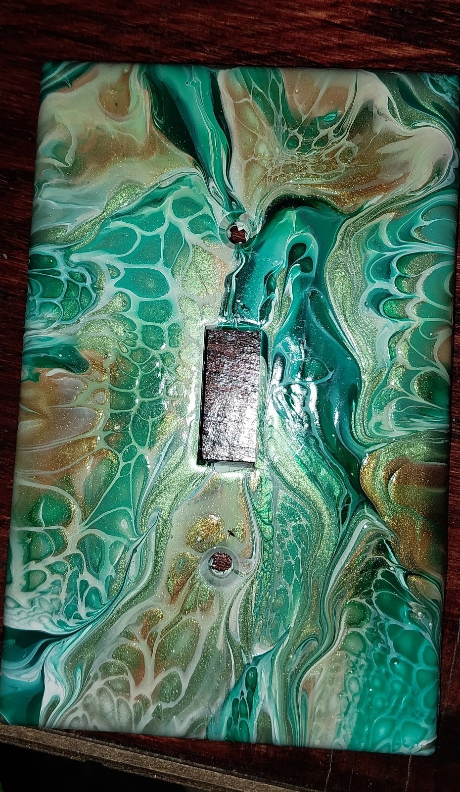 Hand Painted Hippie Boho Tie Dye Multicolored Light Switch Covers w/screws Set 2