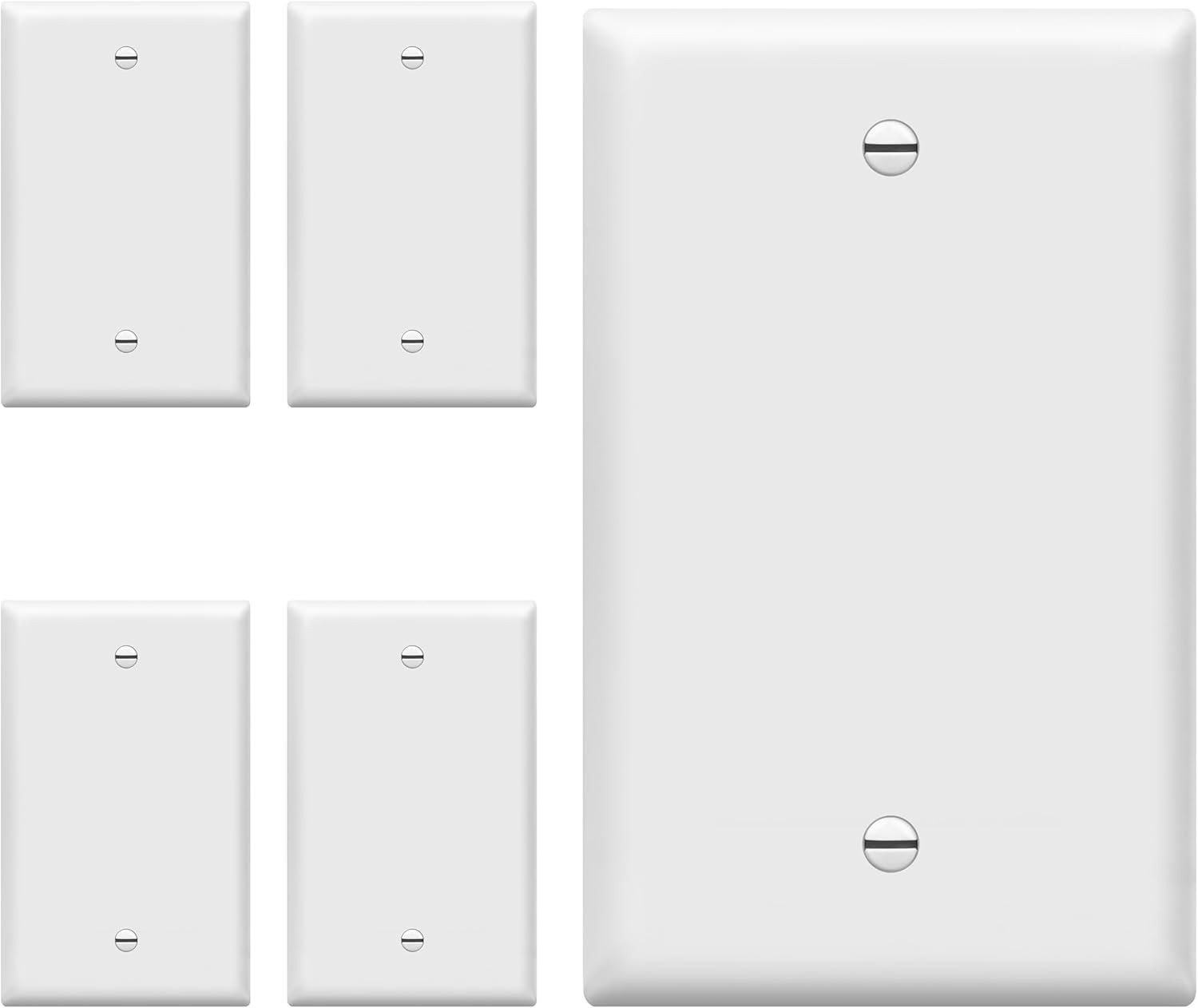 Blank Wall Plate Cover, Gloss Finish, Standard Size 1-Gang 4.50″ X 2.76″, Polyca