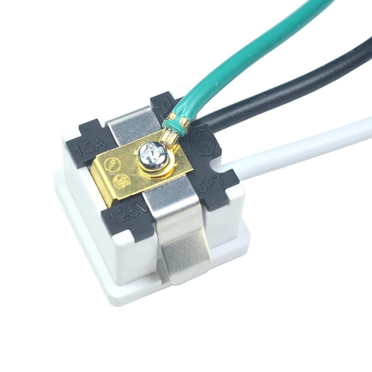 15A 125V AC Outlet, NEMA 5-15R, Panel Mount, White