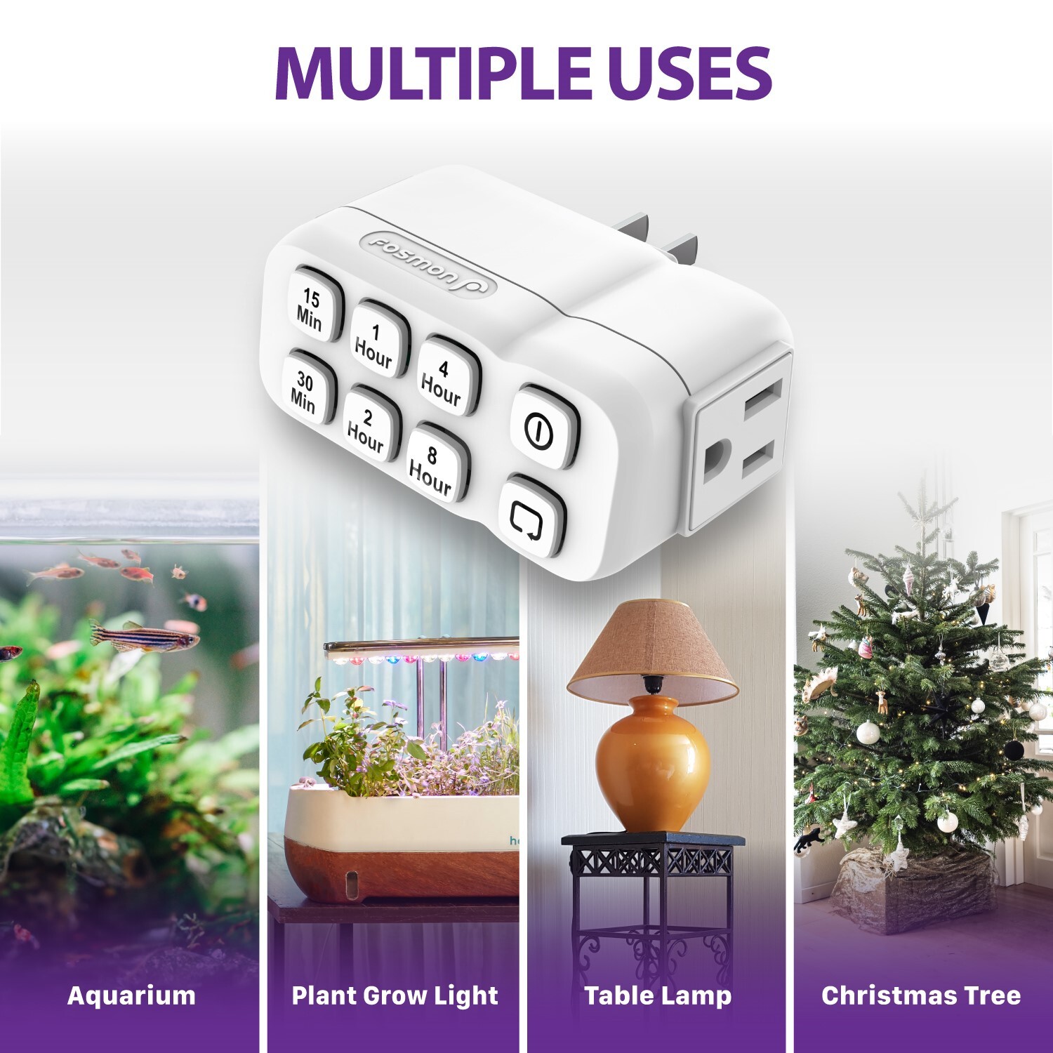 Fosmon [ETL Listed] Countdown Timer Outlet 3-Prong Grounded With Repeat Function