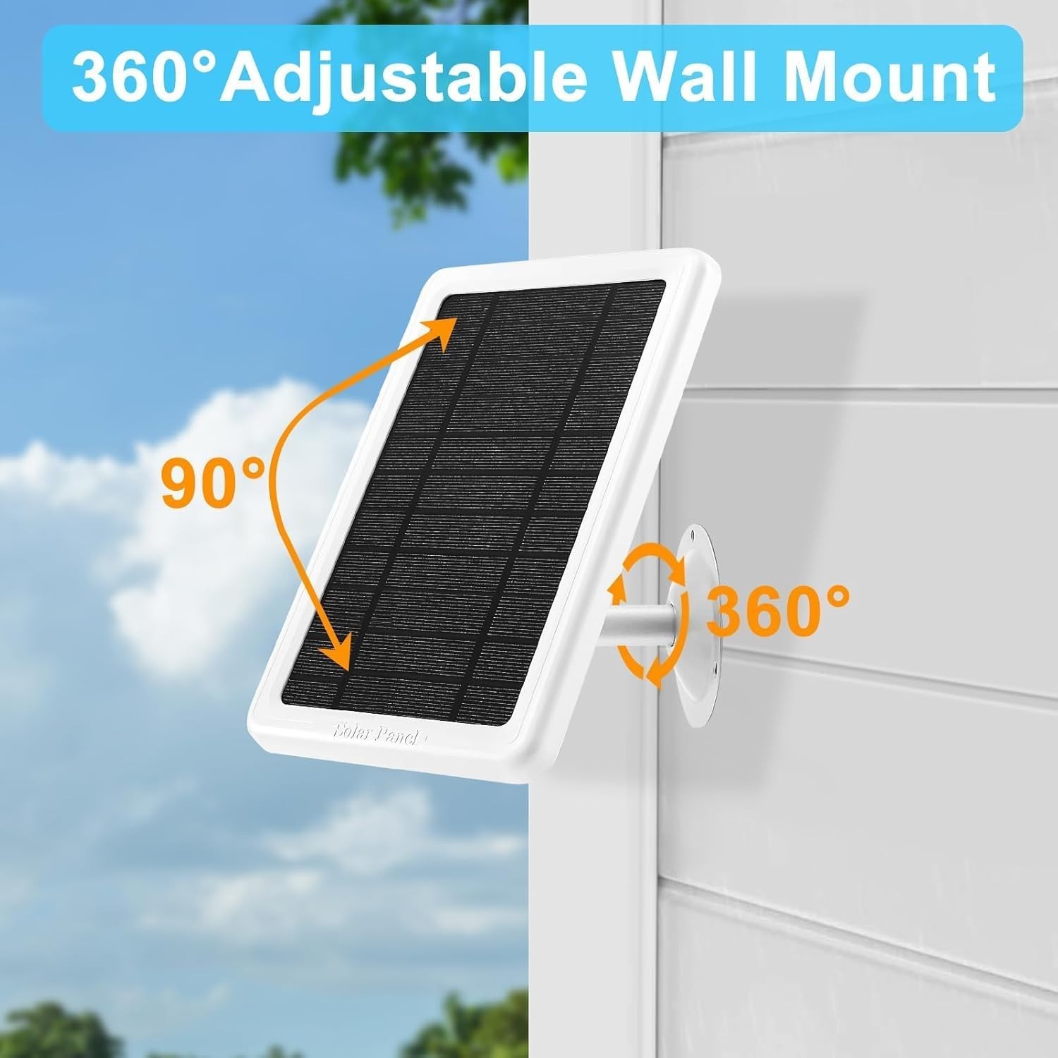 Solar Panel for Ring Camera(2Nd Generation), 2 Pack 5W Solar Panel with 10FT/3M