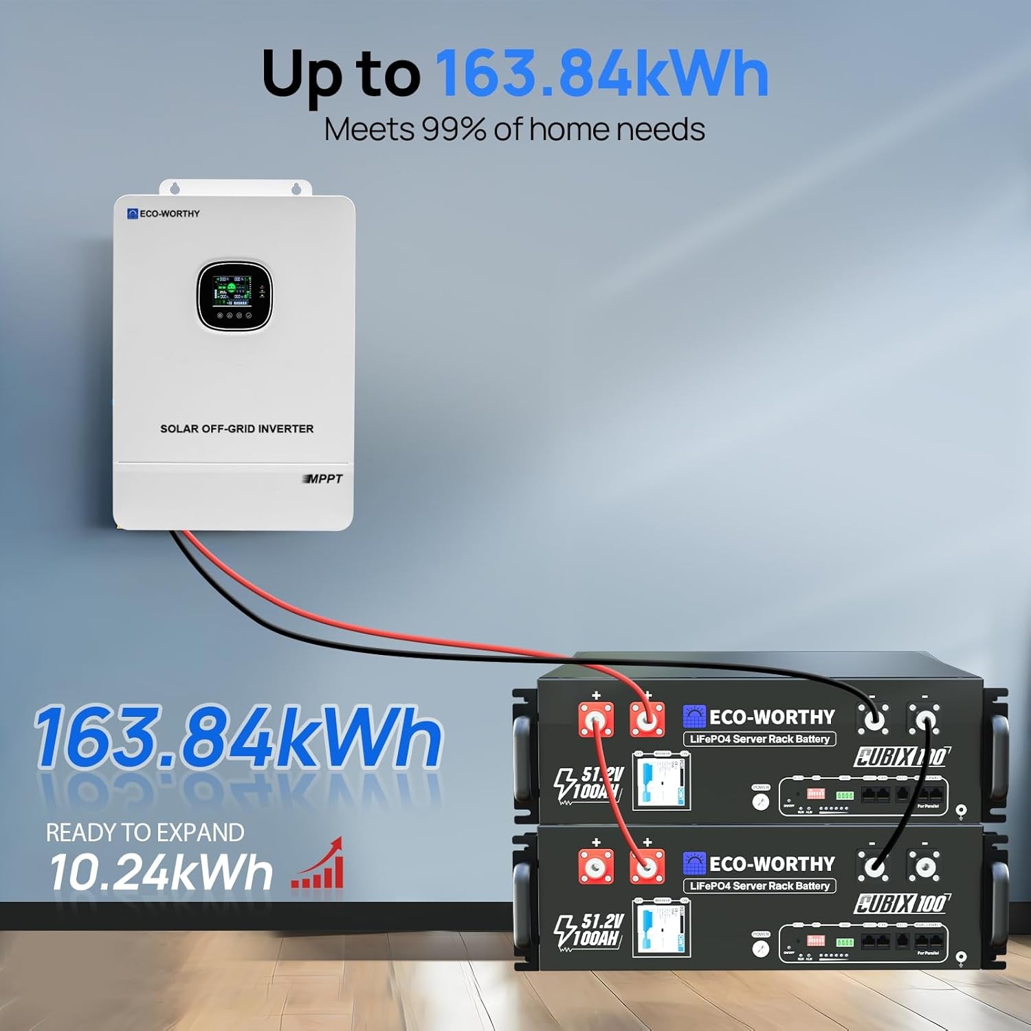 ECO-WORTHY 10KW Output 9.36KWH Off Grid Solar System Complete Kit for Home