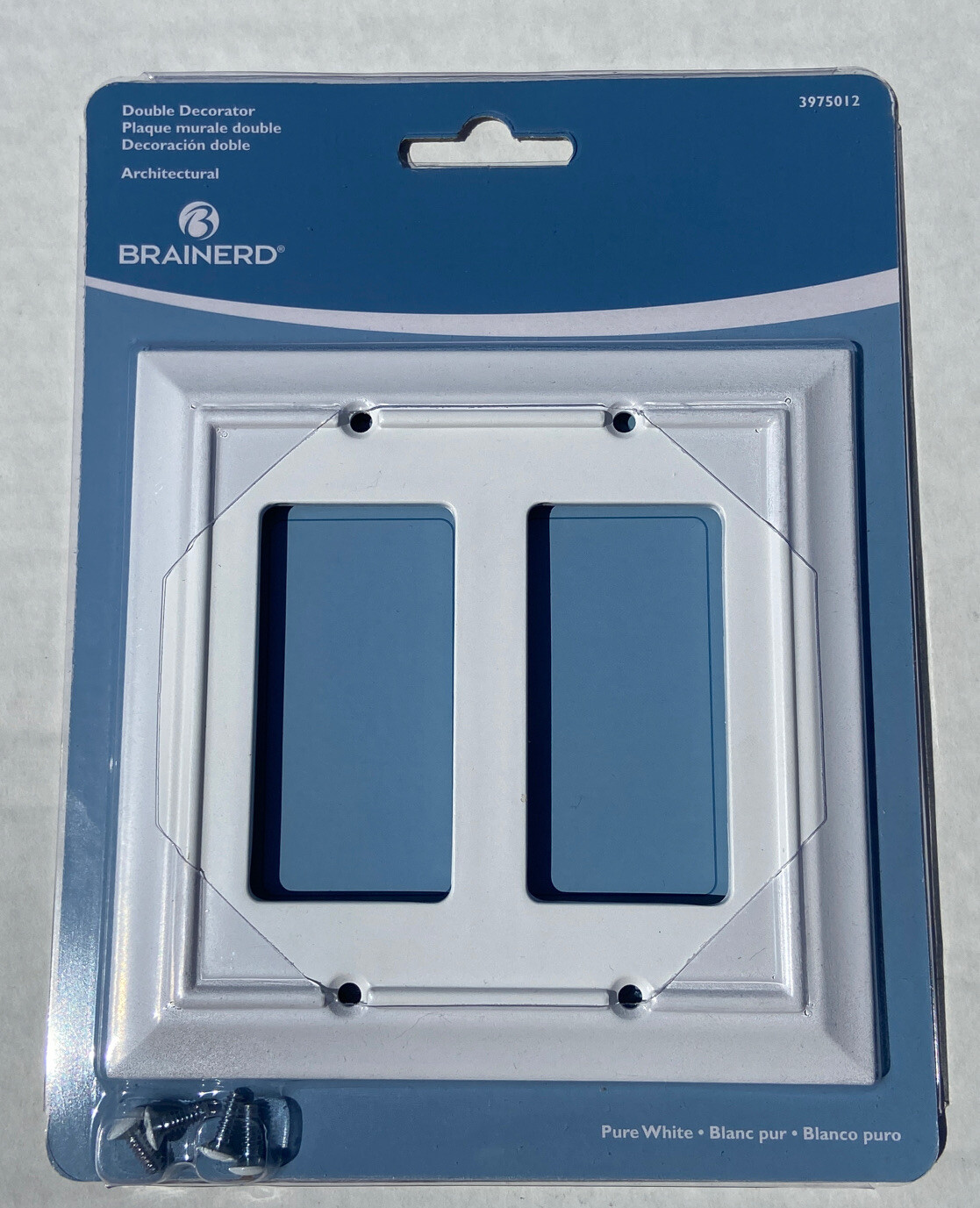 Brainerd / Allen + Roth – Architectural Double Decorator Wall Plate, Pure White