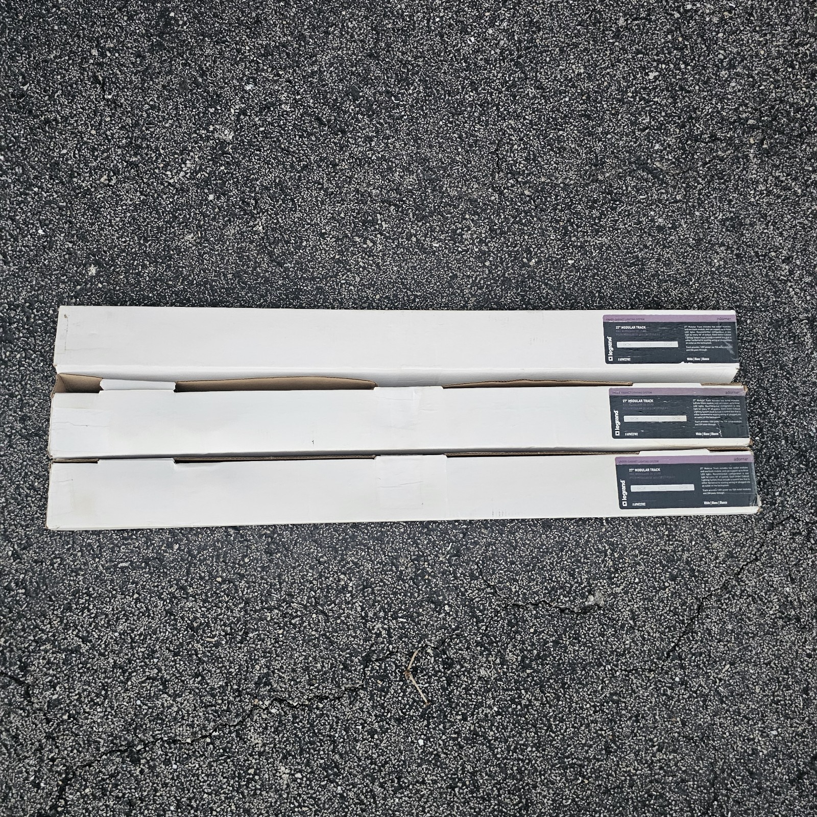 Lot Of 3 Legrand Adorne 27 in. Modular Track Under Cabinet System White APMT27W2
