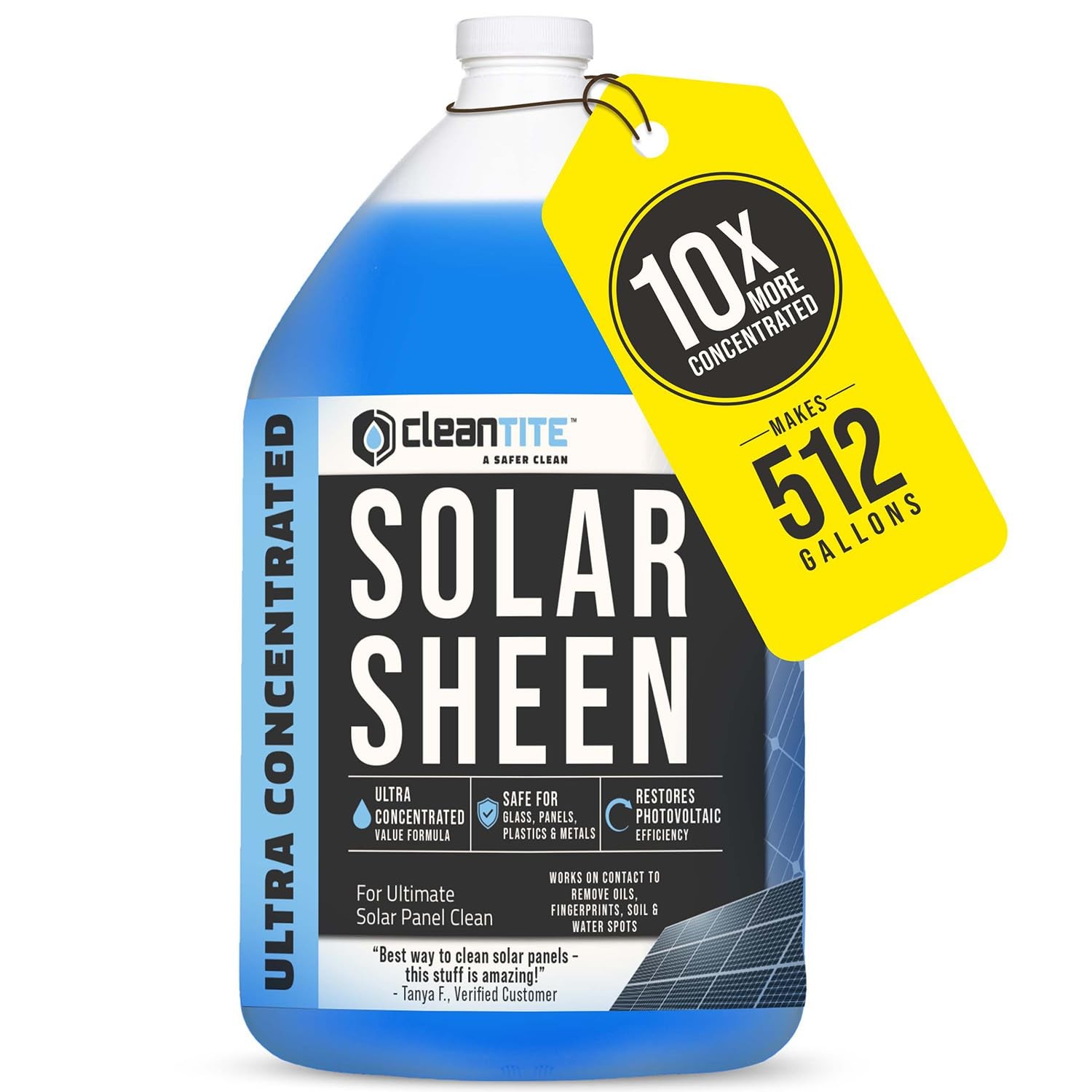CLEANTITE Solar Panel Cleaner 1 Gallon (Makes 512 G) – 128 Fl Oz (Pack of 1)