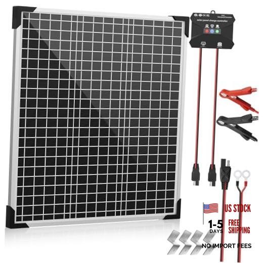 50W 24V Solar Panel Kit, Solar Battery Maintainer with MPPT Charge 50W-24V