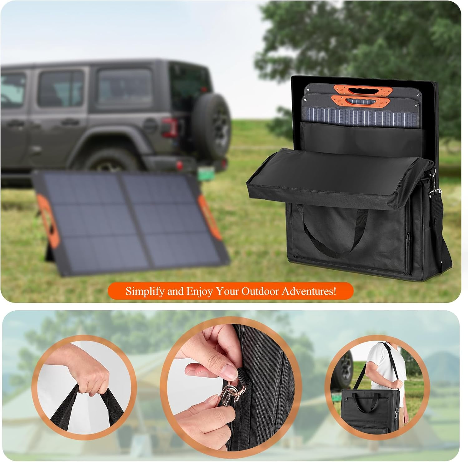 Solar Panel Carrying Case Compatible with Jackery Solarsaga 100W/100X, Waterproo