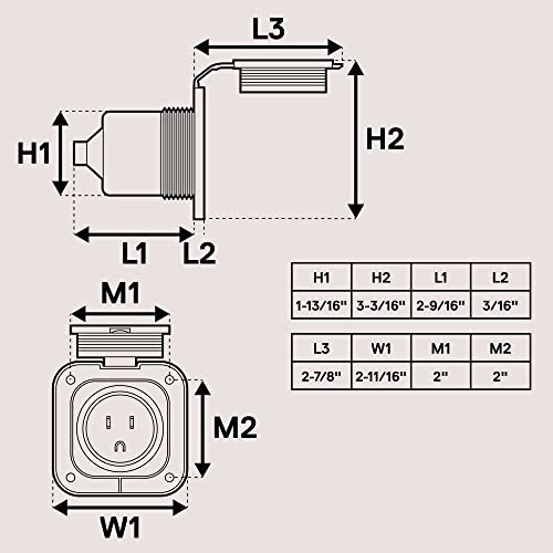 True Mods 15A Flanged Inlet Shore Power Supply Receptacle Plug for Inlet Only