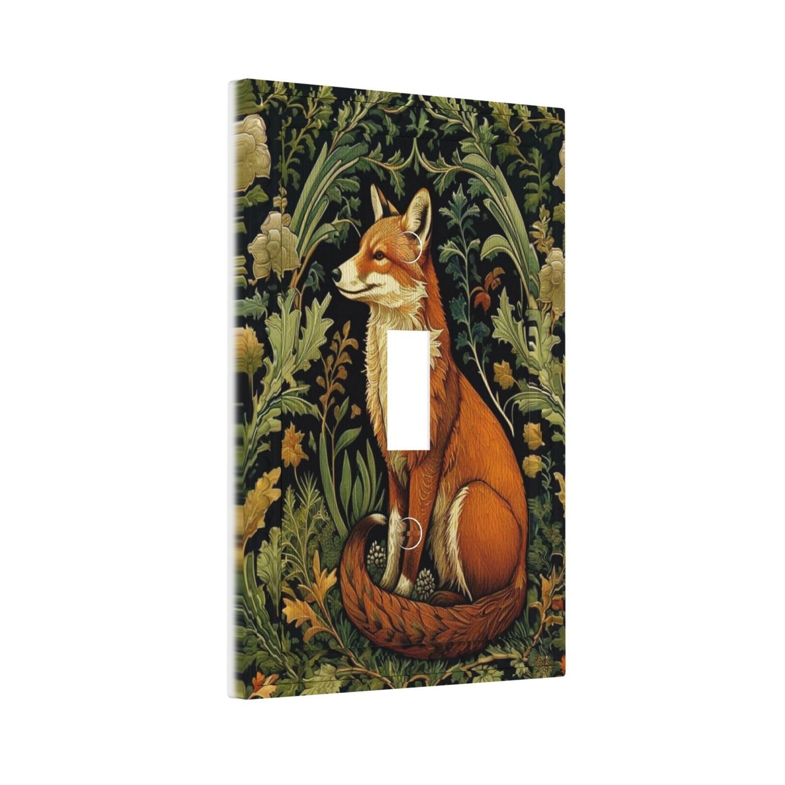 Fox with Leaves Light Switch Covers 1 Gang Single Toggle Wall Plate Decorativ…