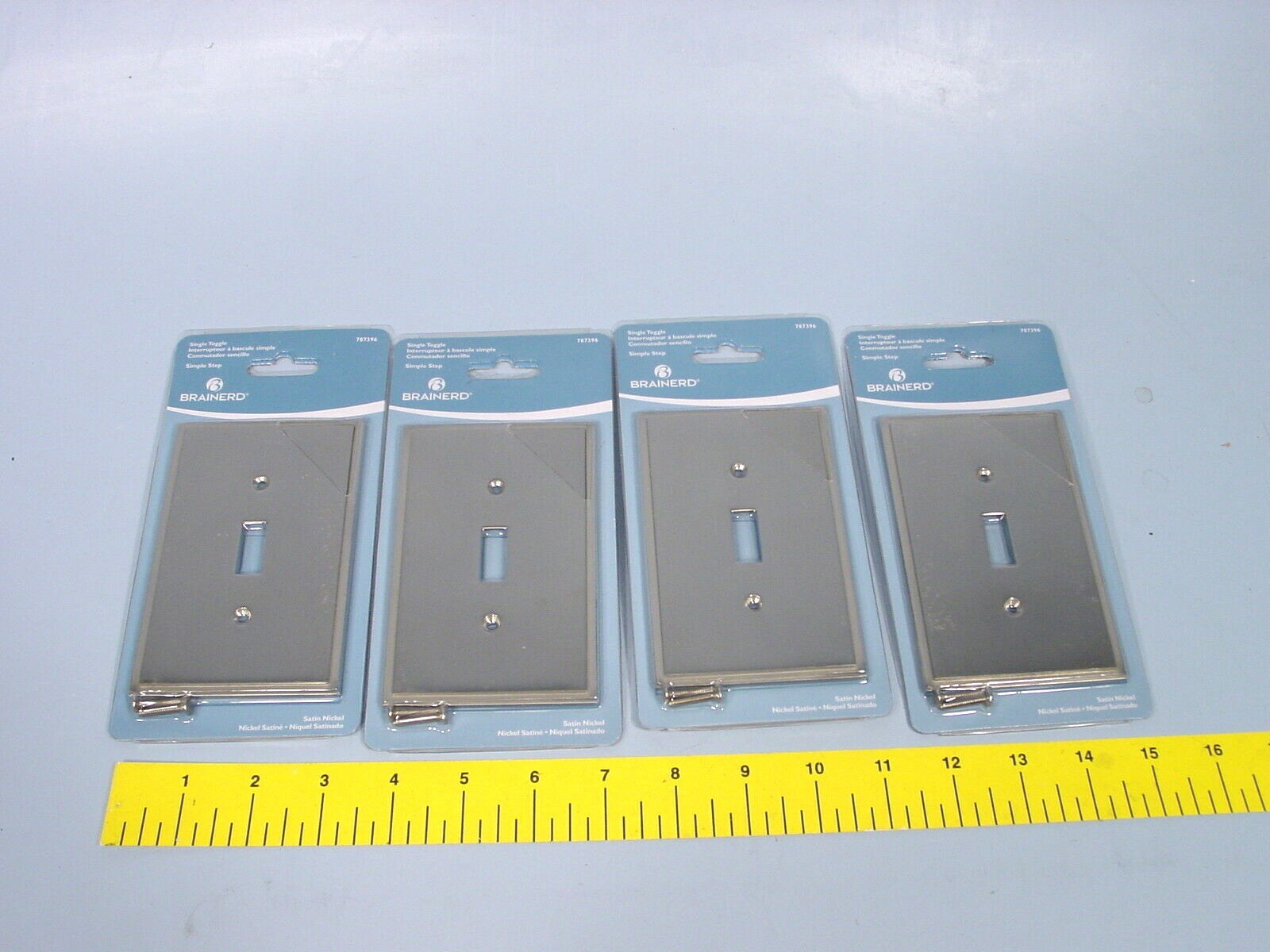 *Box of 4 Brainerd W35310-SN-U 1-Gang Satin Nickel Single Toggle Wall Plates