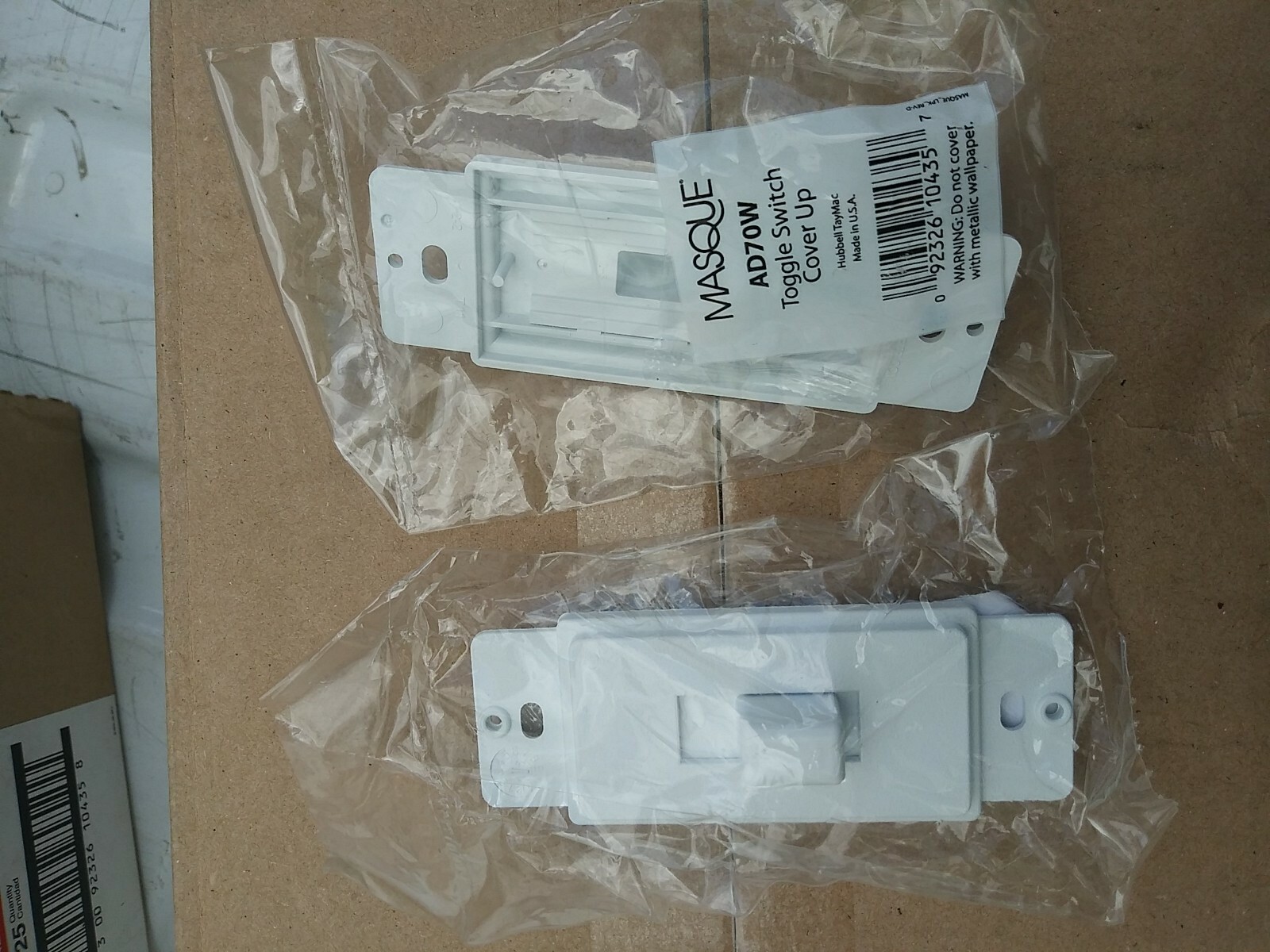 (2 pcs) TAYMAC MASQUE 1-Gang Toggle Switch Cover-Up Adapter AD70W (White)