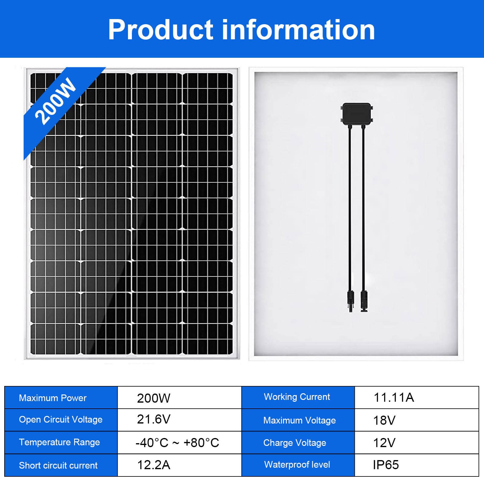 1400W Solar Panel 23% High Efficiency 200W PV Modual Caravan RV Solar Generator