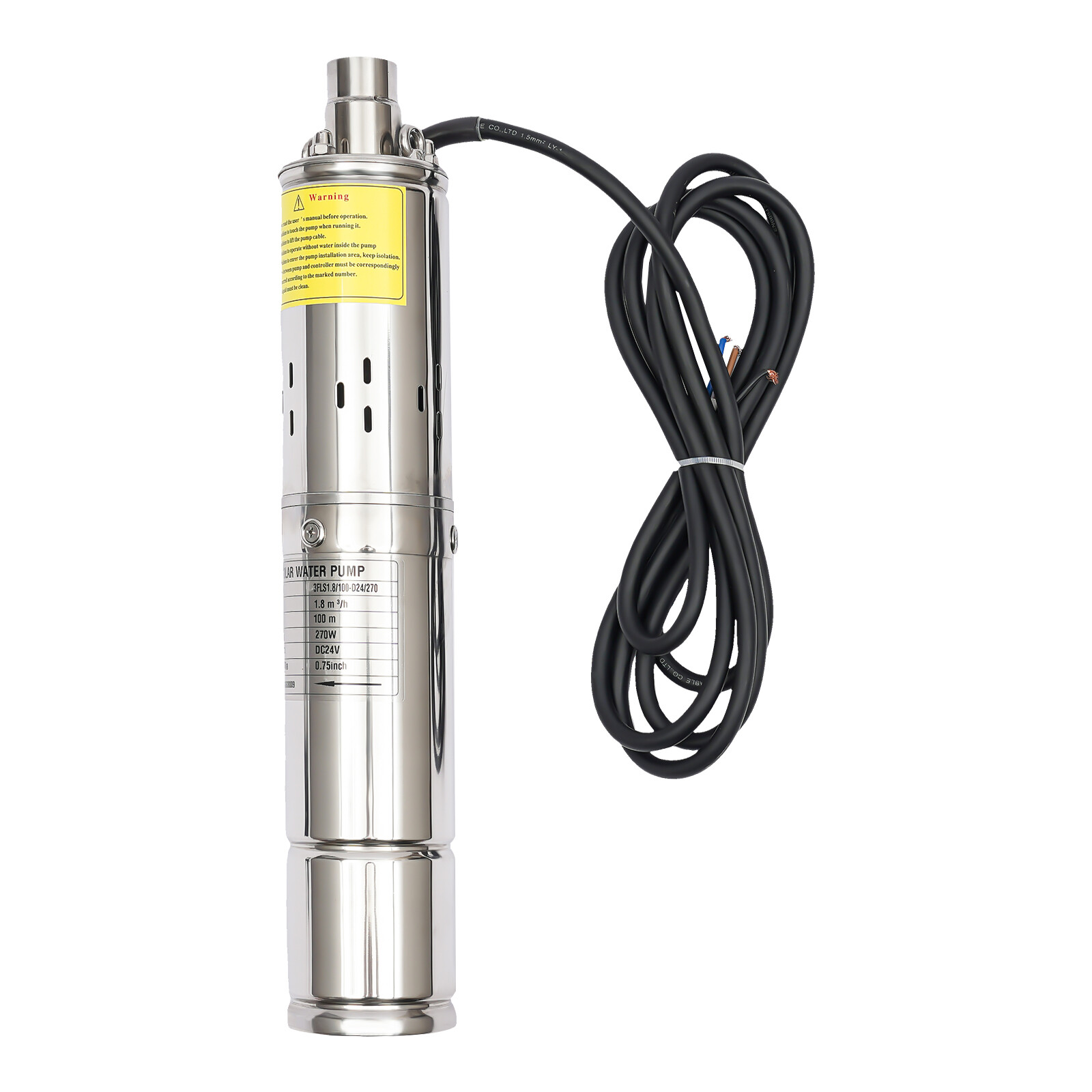 3″ DC 24V Solar Water Pump 270W Submersible Deep Bore Well Pump +MPPT Controller