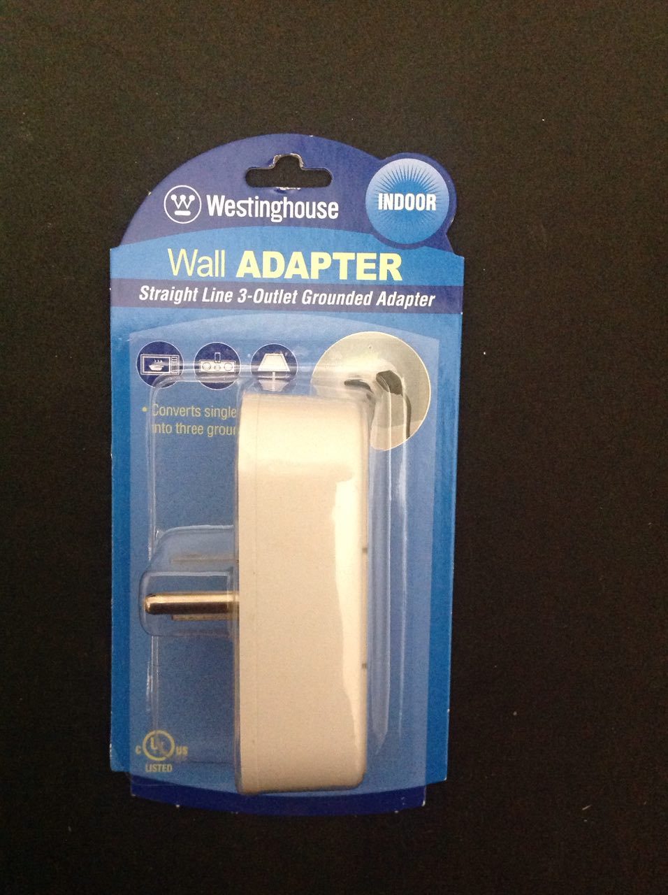 Wall Adapter Straight Line 3-Outlet Grounded Adapter-UL Listed-USA SELLER
