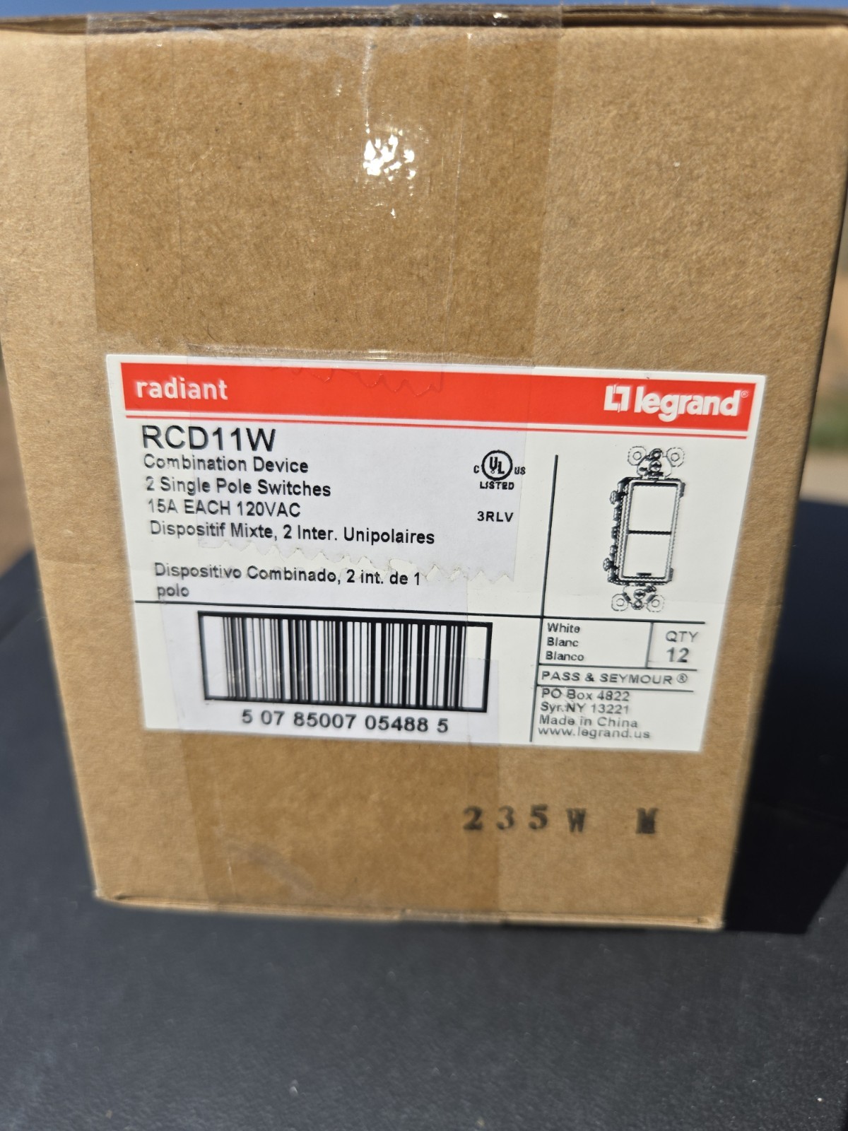 Pass & Seymour/Legrand RCD11W Radiant Switch Lot of 12