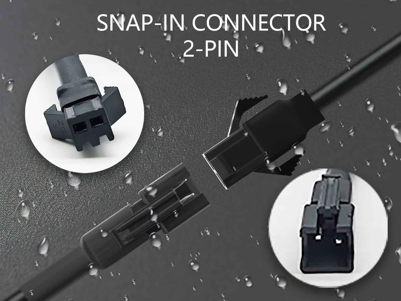4PCS 78.74″ 2-Pin Extension Wire Cable Set for LED Rock Lights, Snap-in Connecto