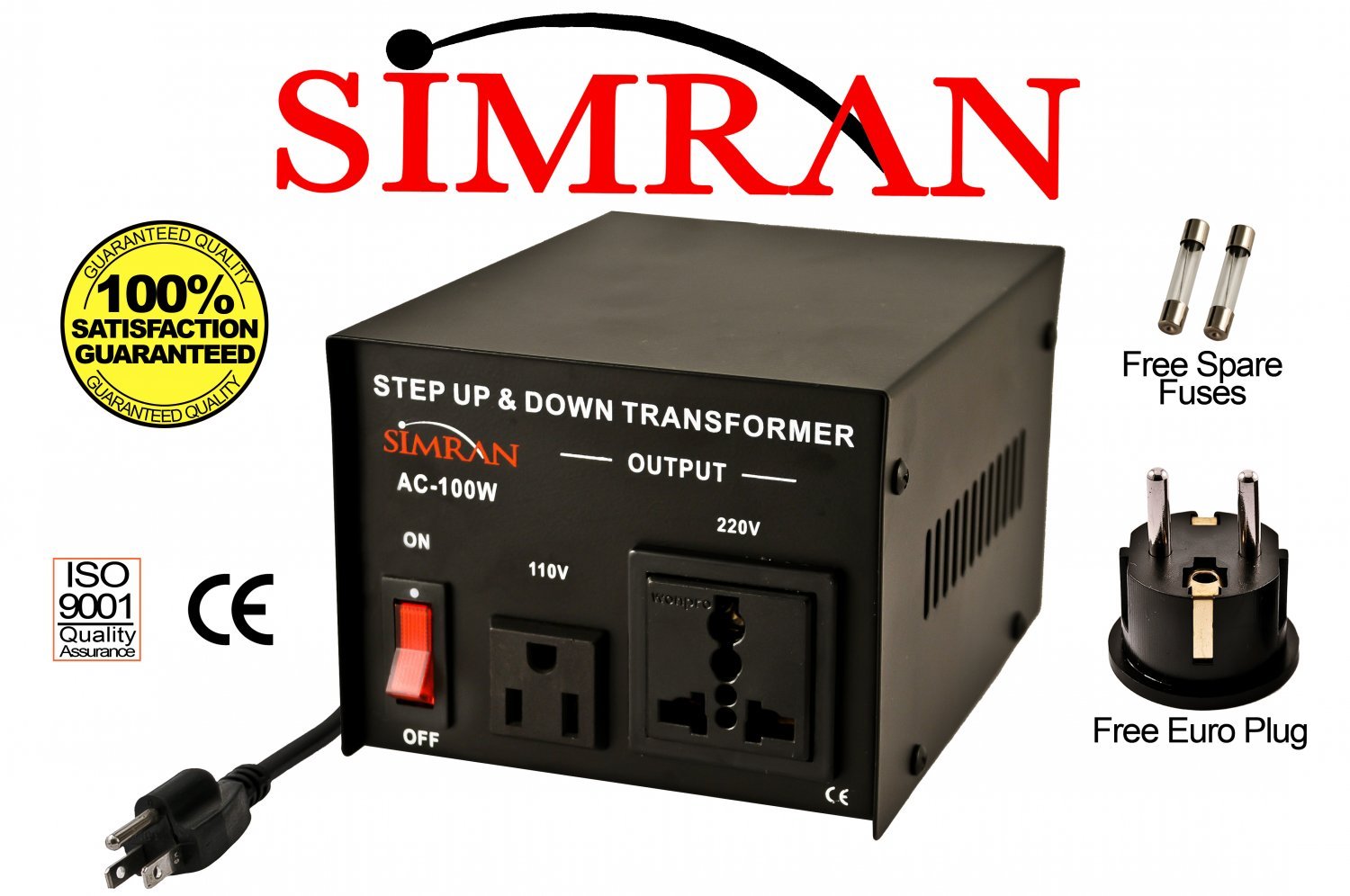 Delux 100 Watt 110v to 220v Transformer Voltage Converter 220 to 110 volt AC100W