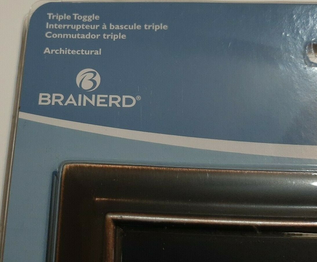 Brainerd Architectural Triple Toggle Oil Rubbed Bronze Wall Plate Lot of 3 NEW