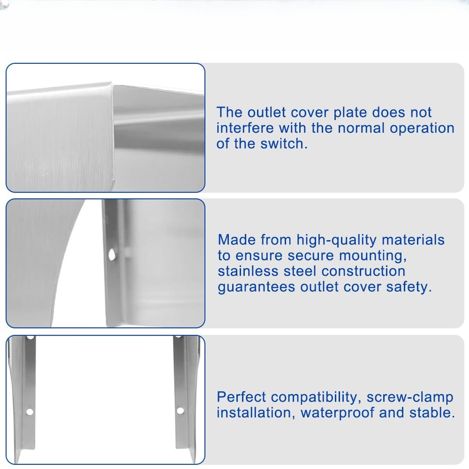 Stainless Steel Socket Cover 12.5 x 12 cm for Outdoor Toilets For bathrooms