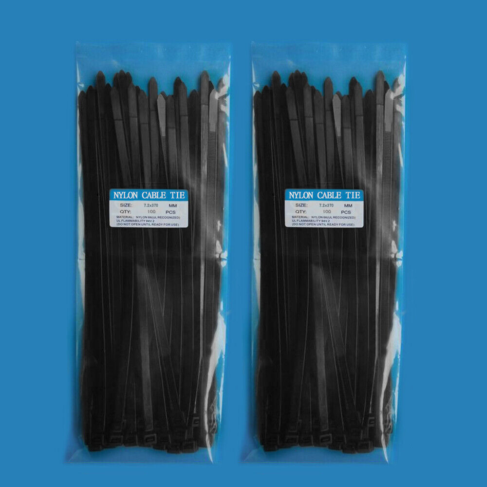 100-1000pcs Heavy Duty 8″ 12″ 15″ 18″ Nylon Plastic Cable Wire Zip Ties Wrap US