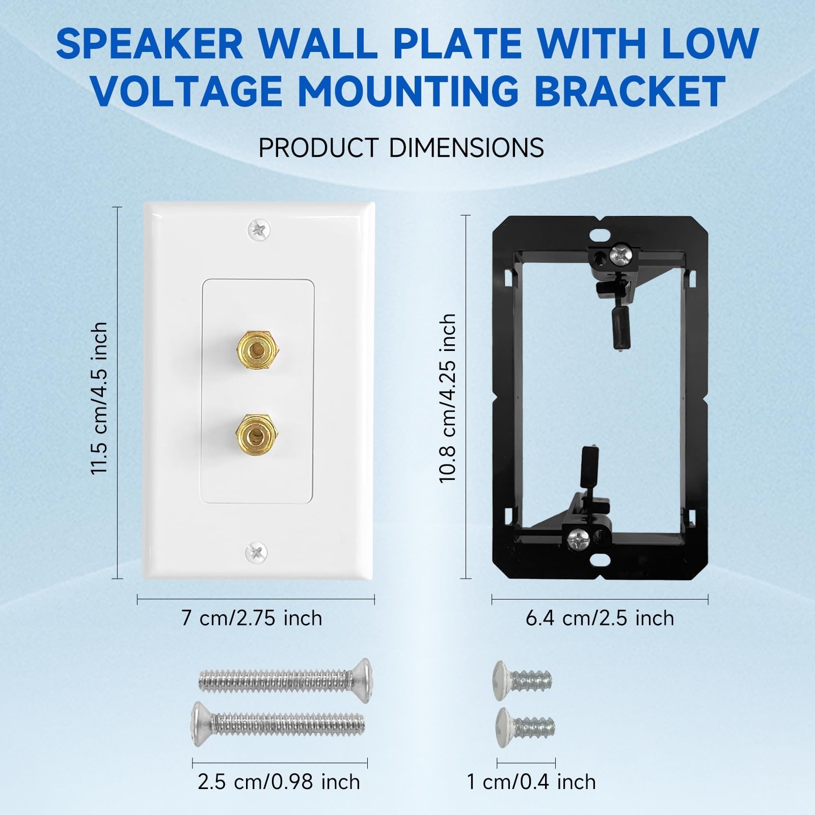 4 Pack Banana Plug 1.0 Speaker Wall Plate with Low Voltage Mounting Bracket |…
