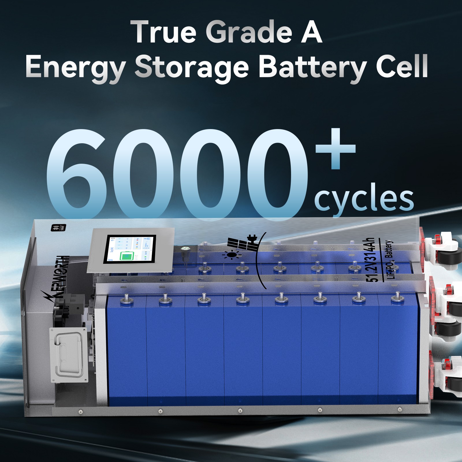 7X 48V 314Ah 16kWh Lithium Battery LiFePO4 Bluetooth 200A BMS RV Solar Off-grid