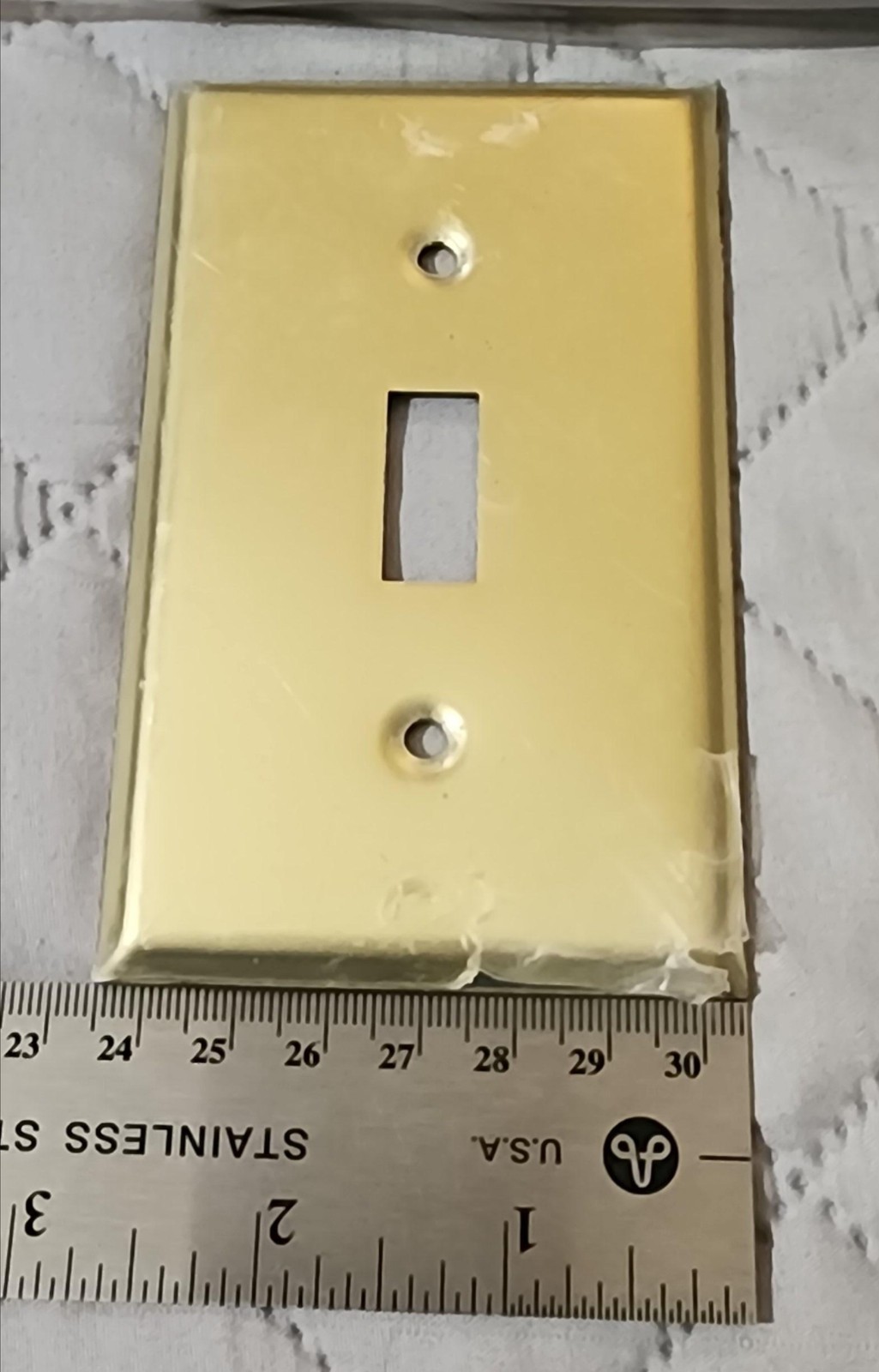 Vintage Solid Brass Single Toggle Light Switch Wall Plates Lot 7 Gold Cover
