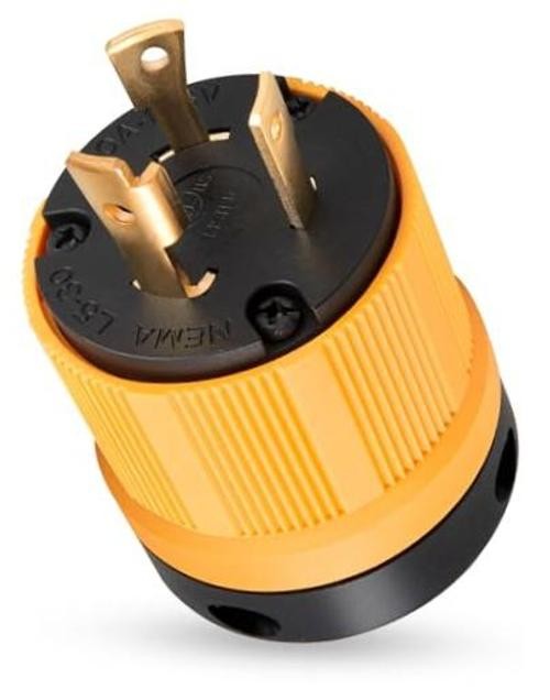30A 125V NEMA L5-30P Generator Locking Plug UL Listed, 3 L5-30P Locking Plug