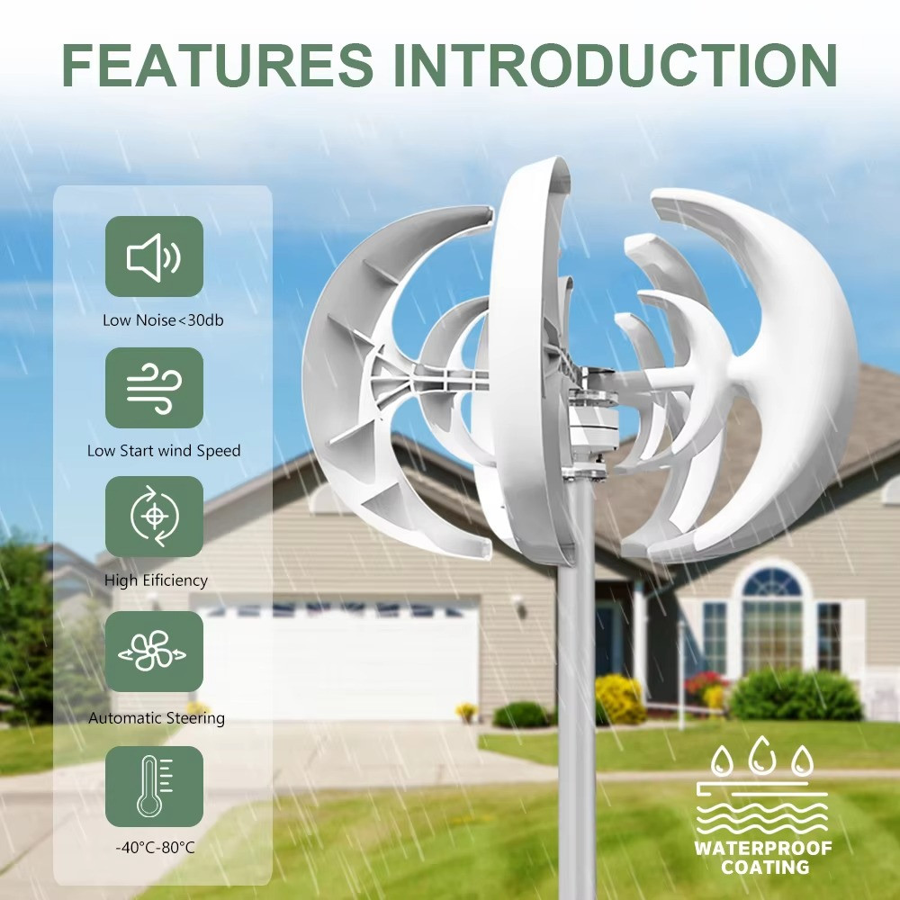 5000W Vertical Wind Turbine Small Windmill Free Energy 12V 24V 48V 220V Farm