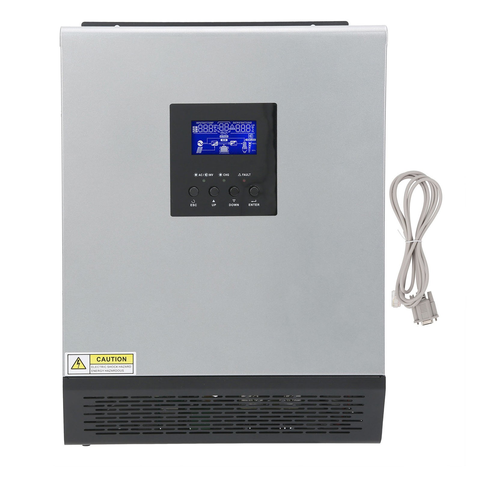 Portable 3KVA 2400W 120V Solar Inverter AC Split Phase Off-Grid Pure Sine