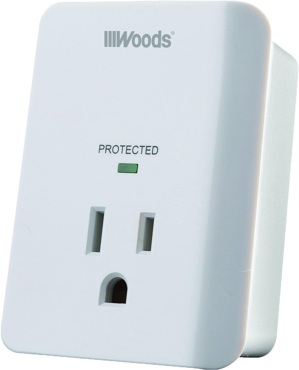 Southwire Surge Protector with 1080J Protection – 1 Outlet, Slim White Design