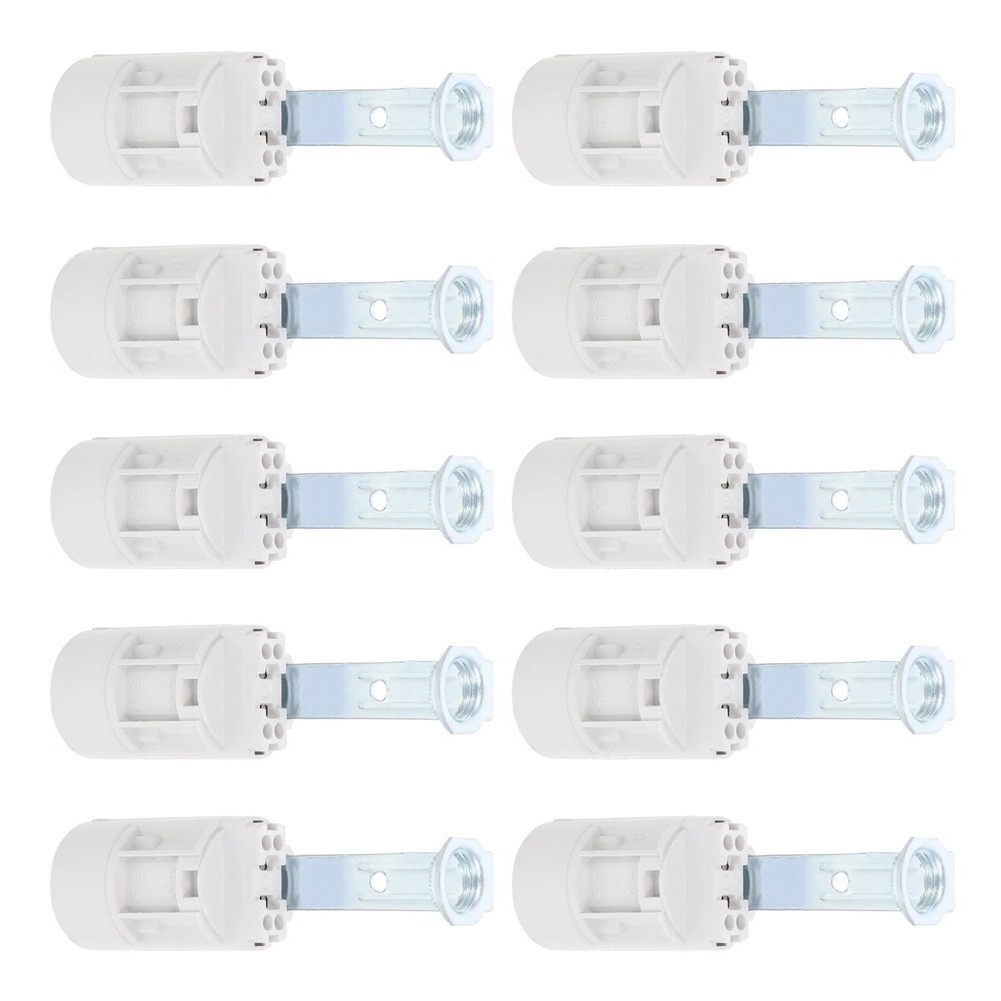 10pcs White E14 Screw Type Lamp Sockets for Candle Table Floor and Wall Lamps