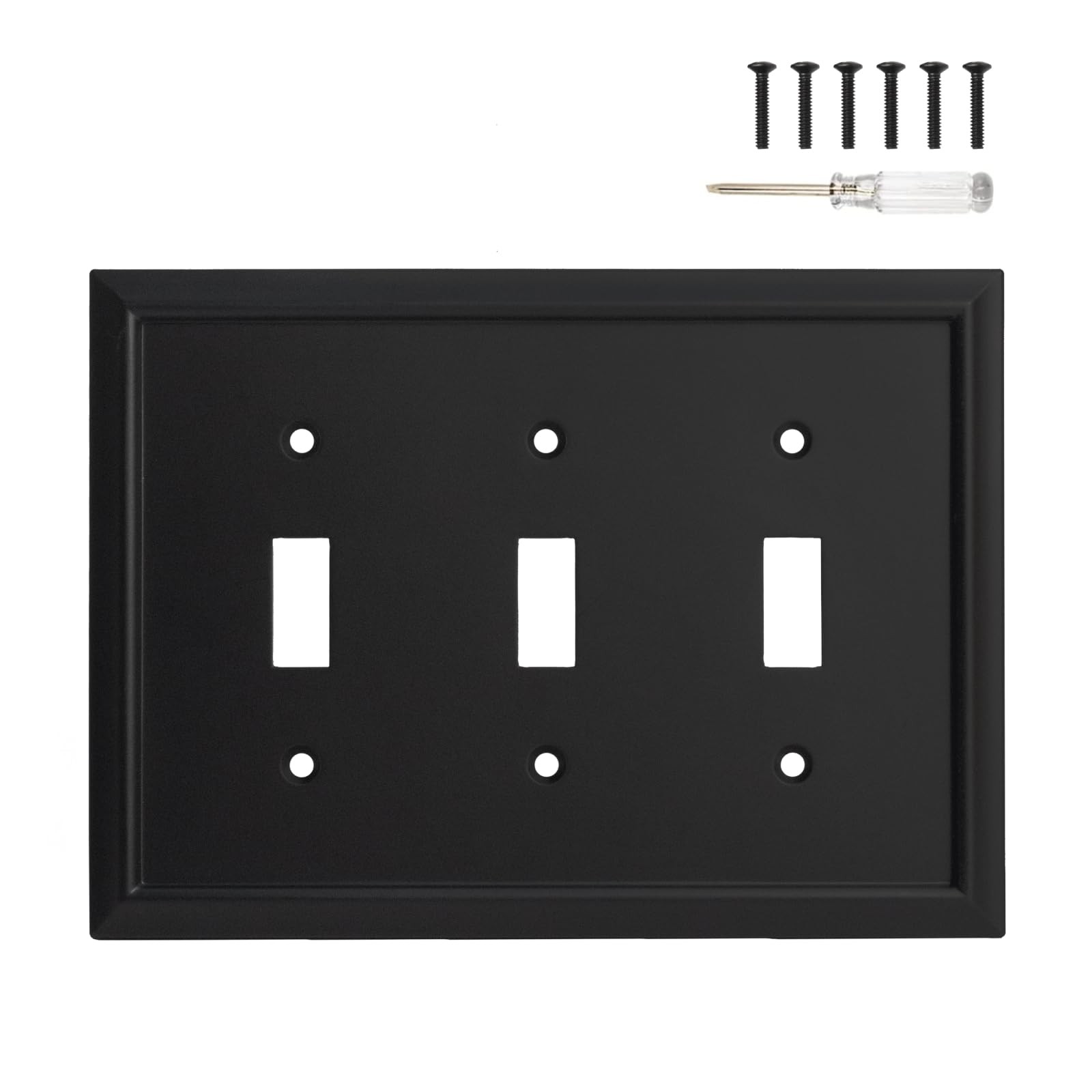 Wall Plate, Duplex Outlet Covers, Matte Black Light Switch Cover – Natural Ba…