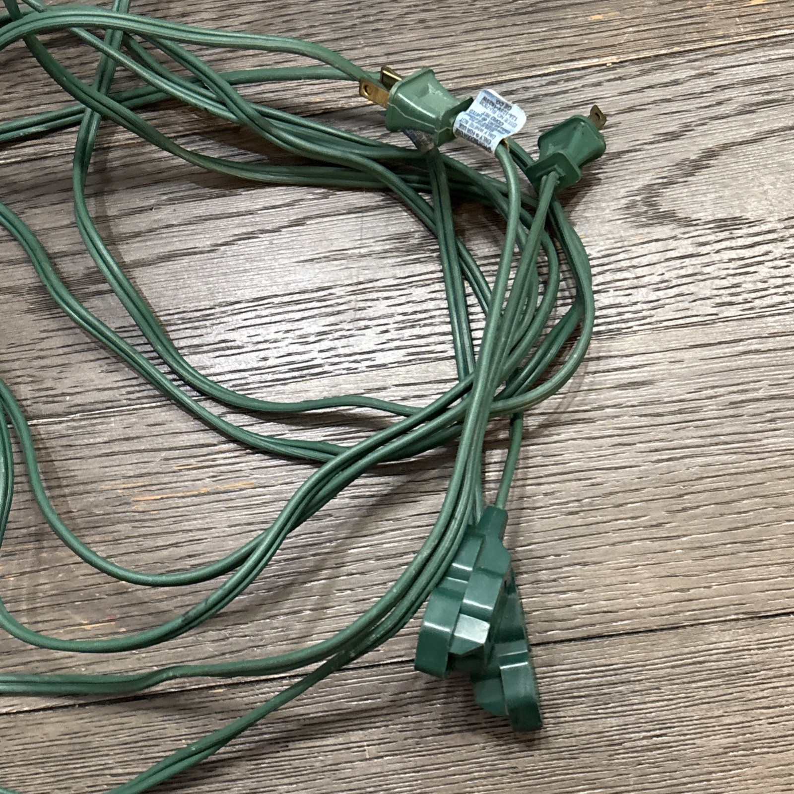 Vintage Set of 2 GE Green Extension Cords. 2 Prong. 9’ Long Each