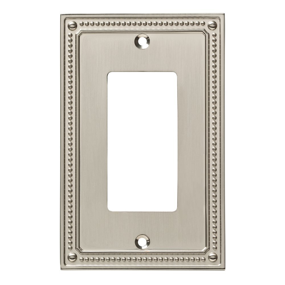 W35060-SN Classic Beaded Single GFCI Outlet Cover Plate Satin Nickel