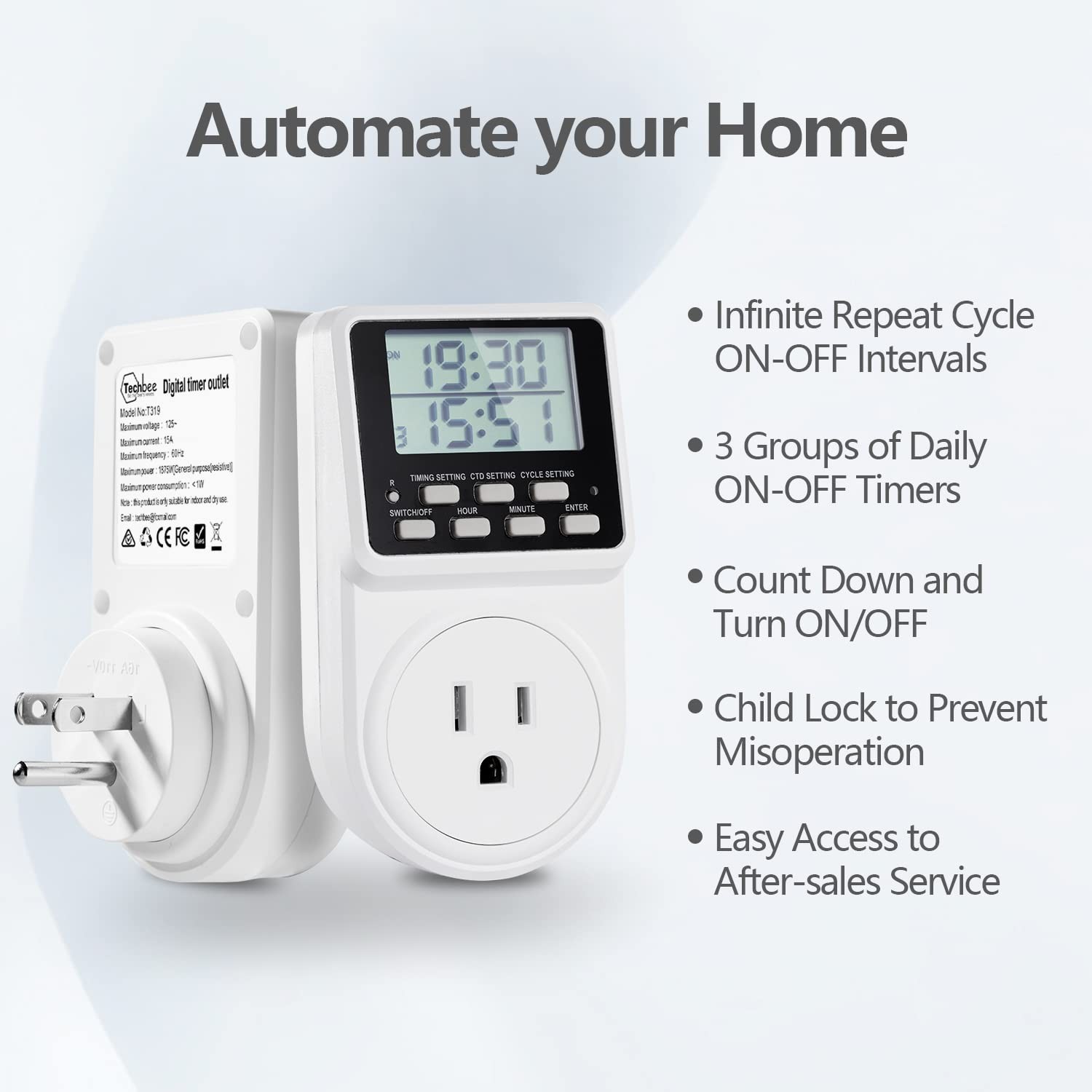 Digital Infinite Repeat Cycle Intermittent Timer Plug for Electrical Outlet, …