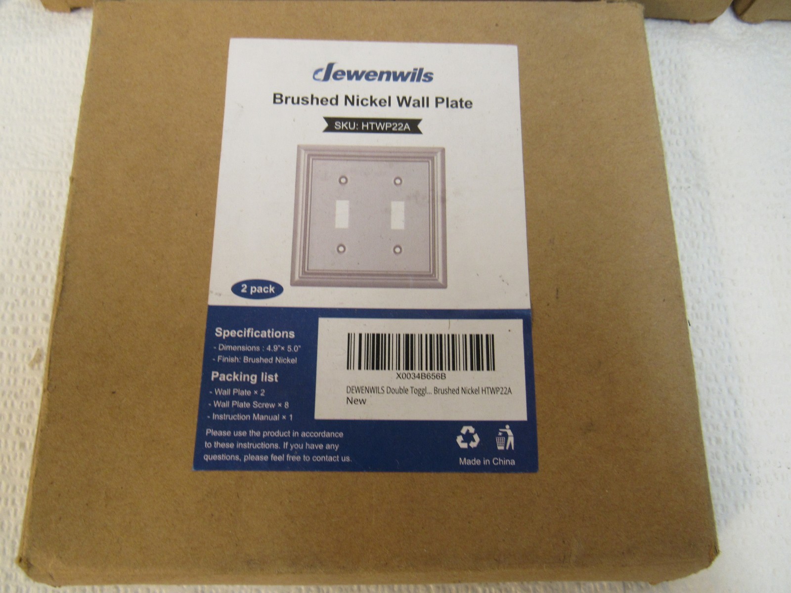 Dewenwils Brushed Nickel Toggle Wall plates Singles and Doubles