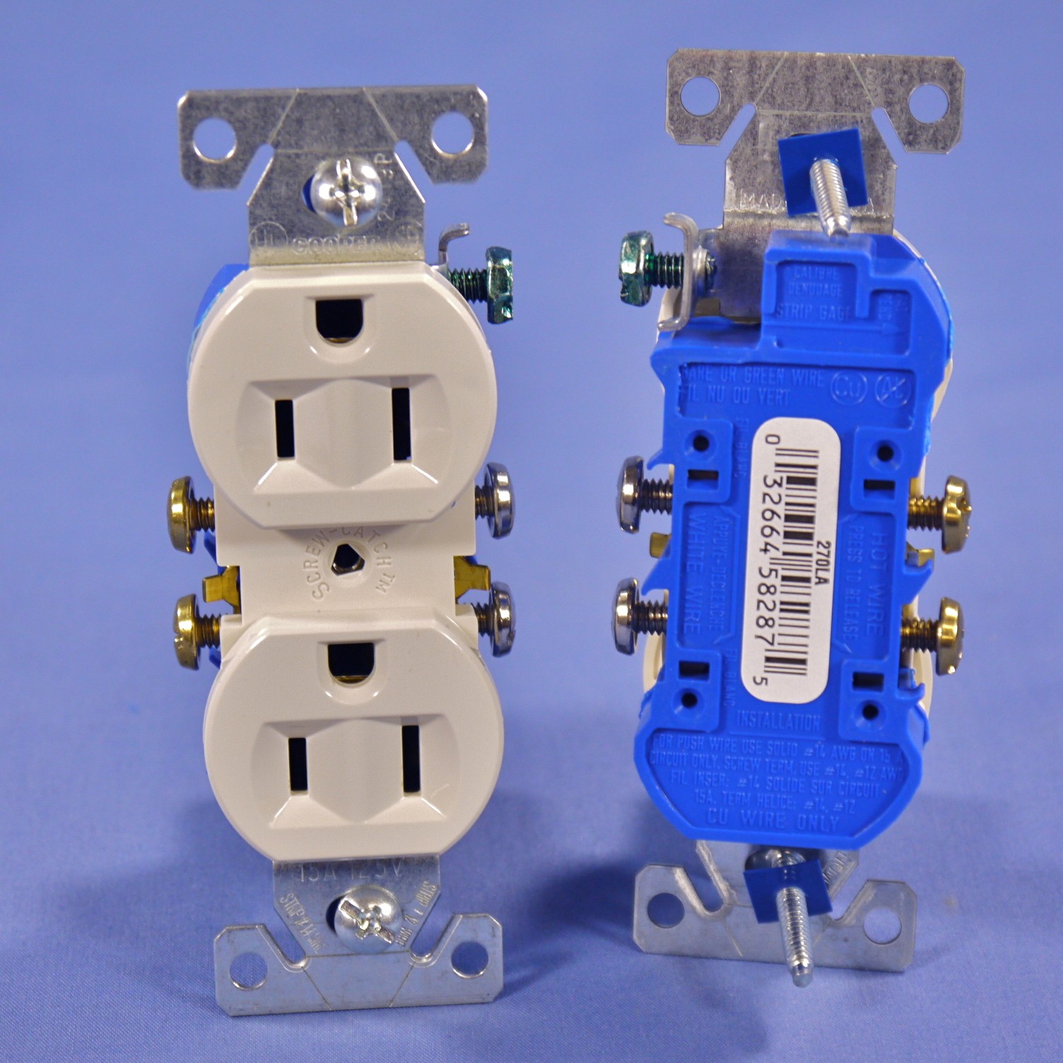 10 Cooper Light Almond Wall Outlet Duplex Receptacle NEMA 5-15R 15A 125V 270LA
