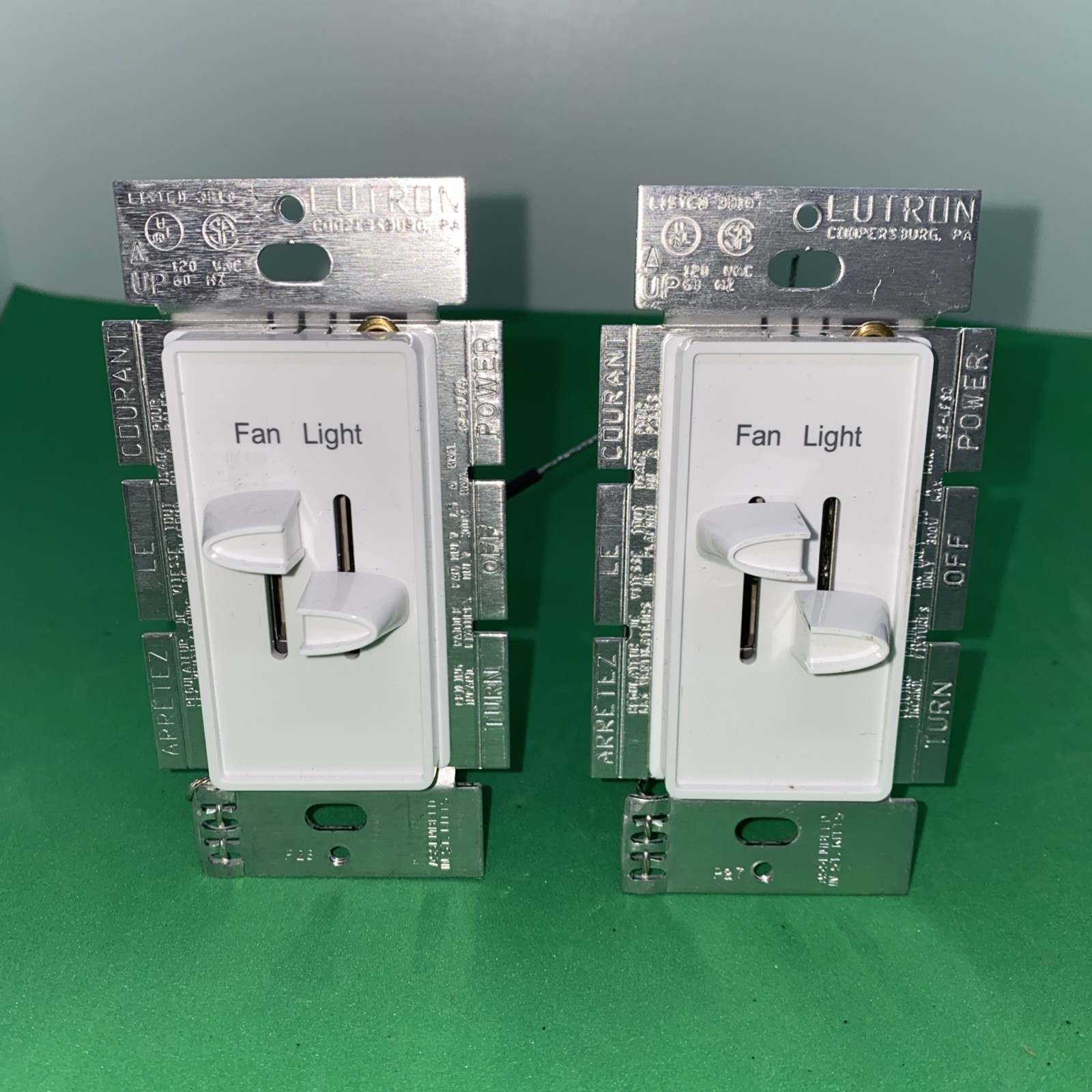 Lot Of 2 LUTRON Skylark DUAL SPLIT DIMMER Replacement Slider Fan Light